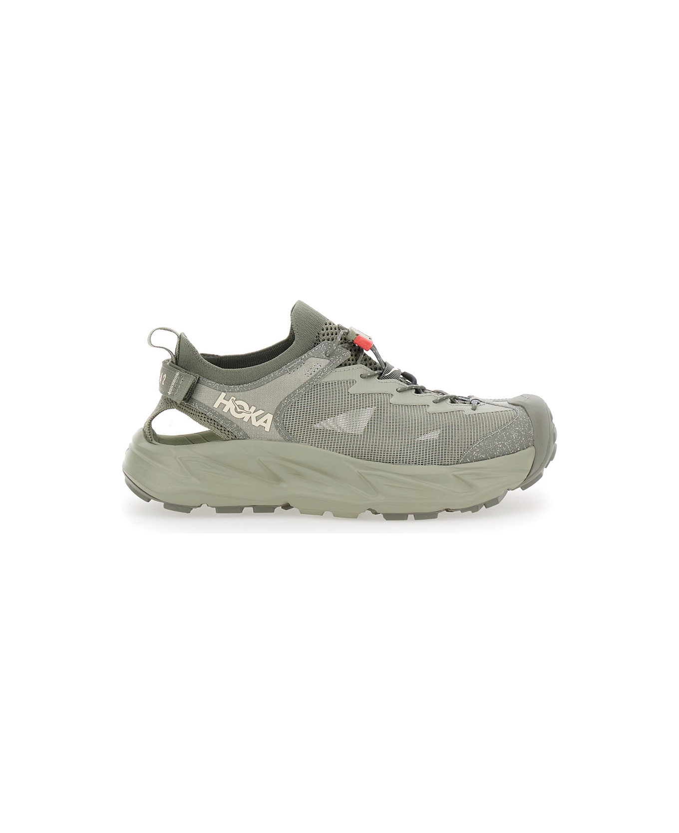 Hoka 'hopara' Green Sneakers With Cut-out On The Back And Logo Printed On The Side In Fabric And Rubber Unisex - Green