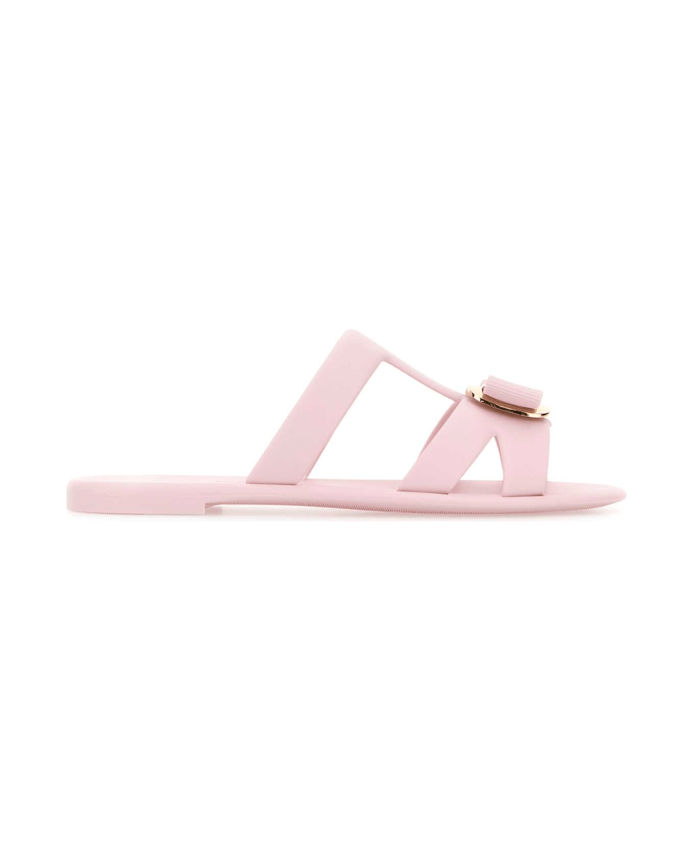 Ferragamo Pastel Pink Rubber Lilou Slippers - COTTONCANDY
