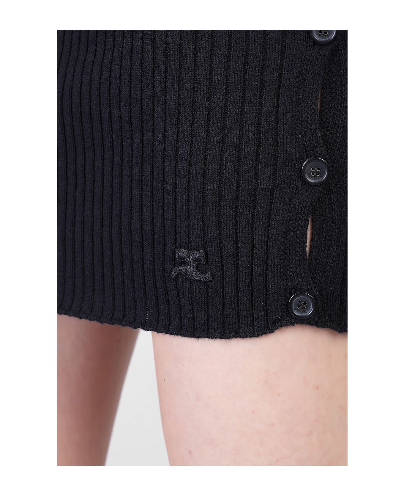 Courrèges Skirt In Black Cotton - black