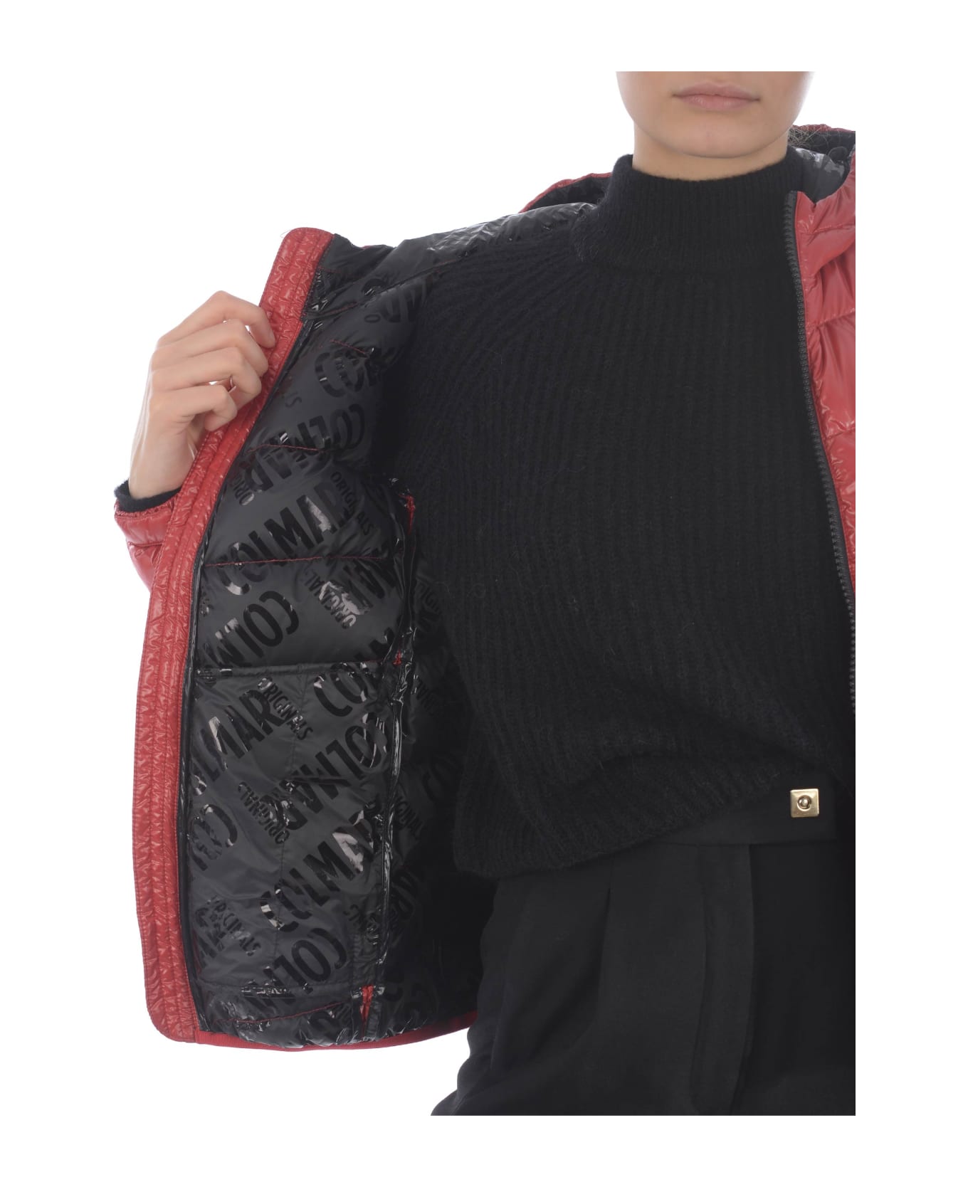 Colmar Originals Short Down Jacket In Shiny Quilted Nylon - Rosso