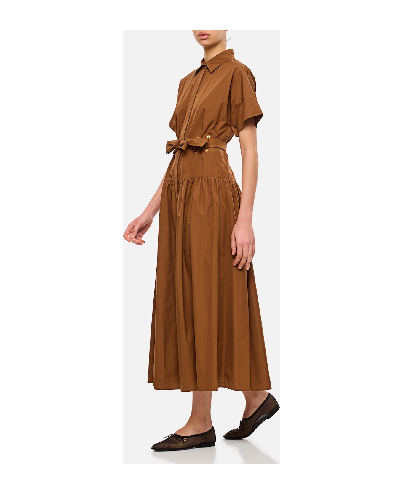 Max Mara Agoraio Popeline Dress - Brown