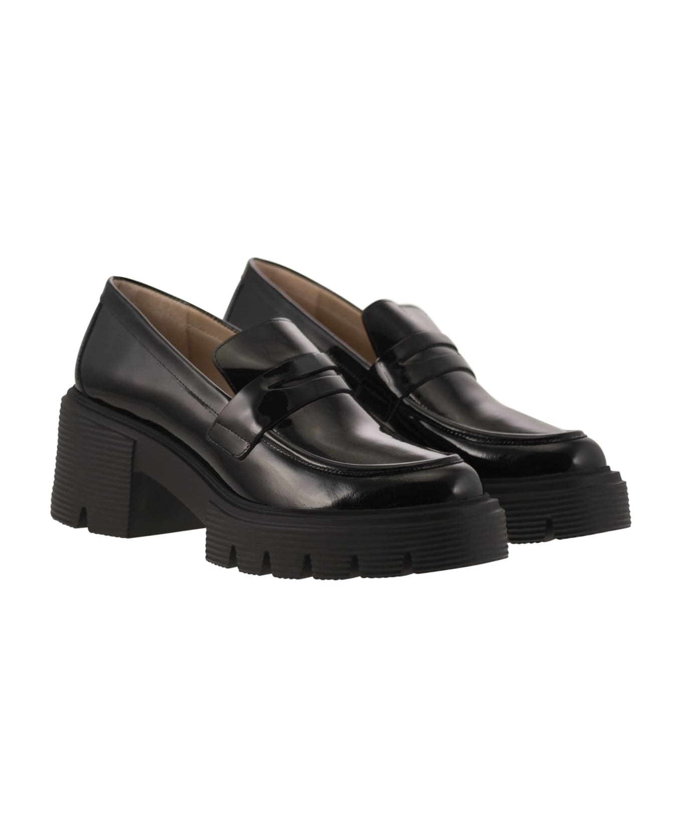 Stuart Weitzman Soho - Leather Moccasin With Midsole - Black