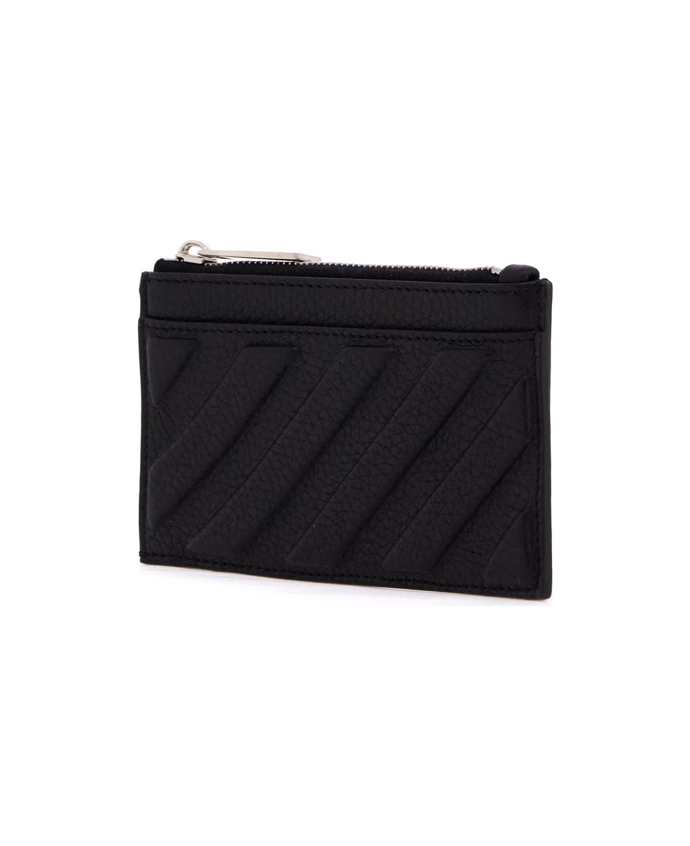 Off-White Leather Diag Card Holder - BLACK NO COLOR (Black)