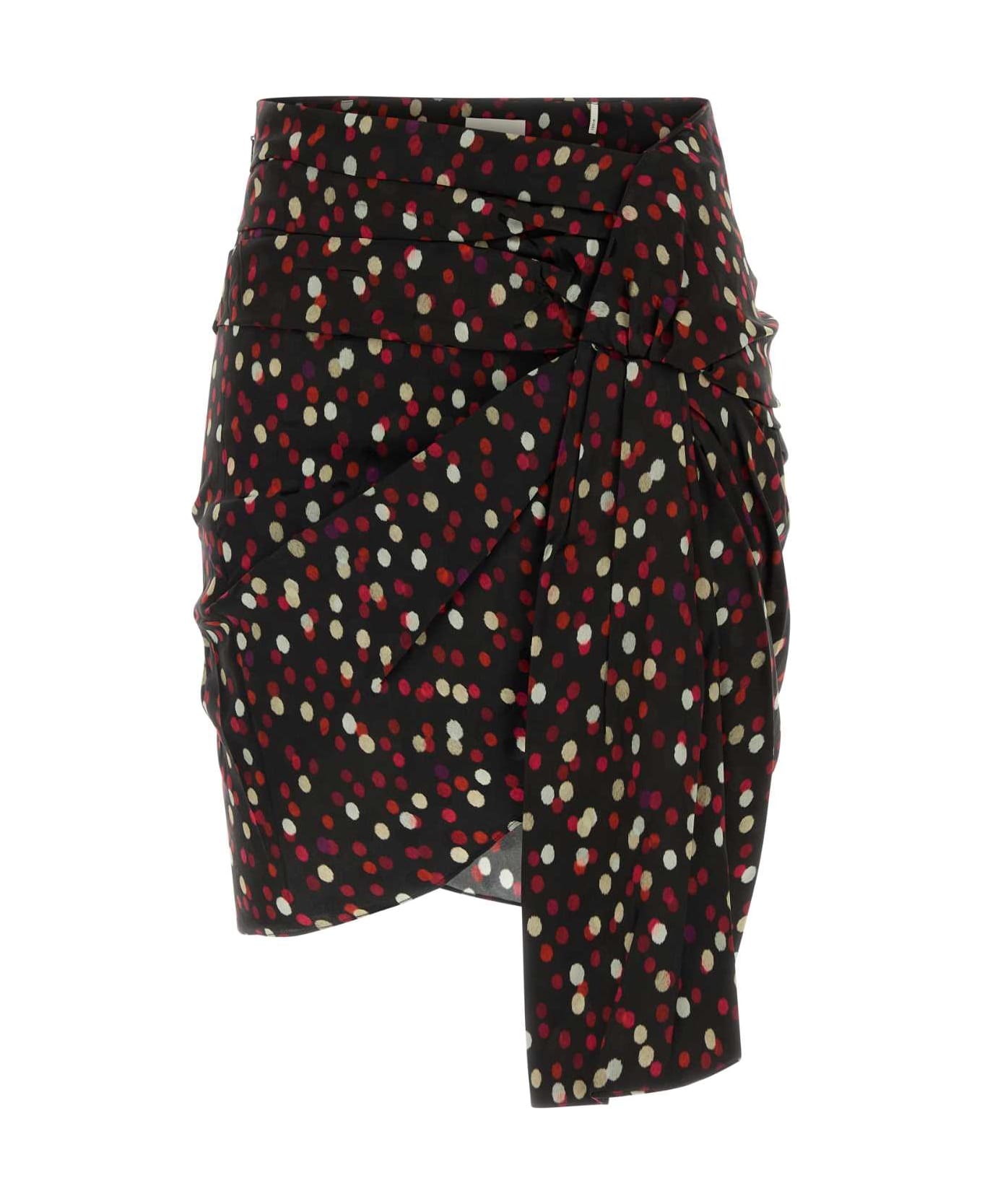 Isabel Marant Printed Stretch Silk Ovia Skirt - BLACKRED