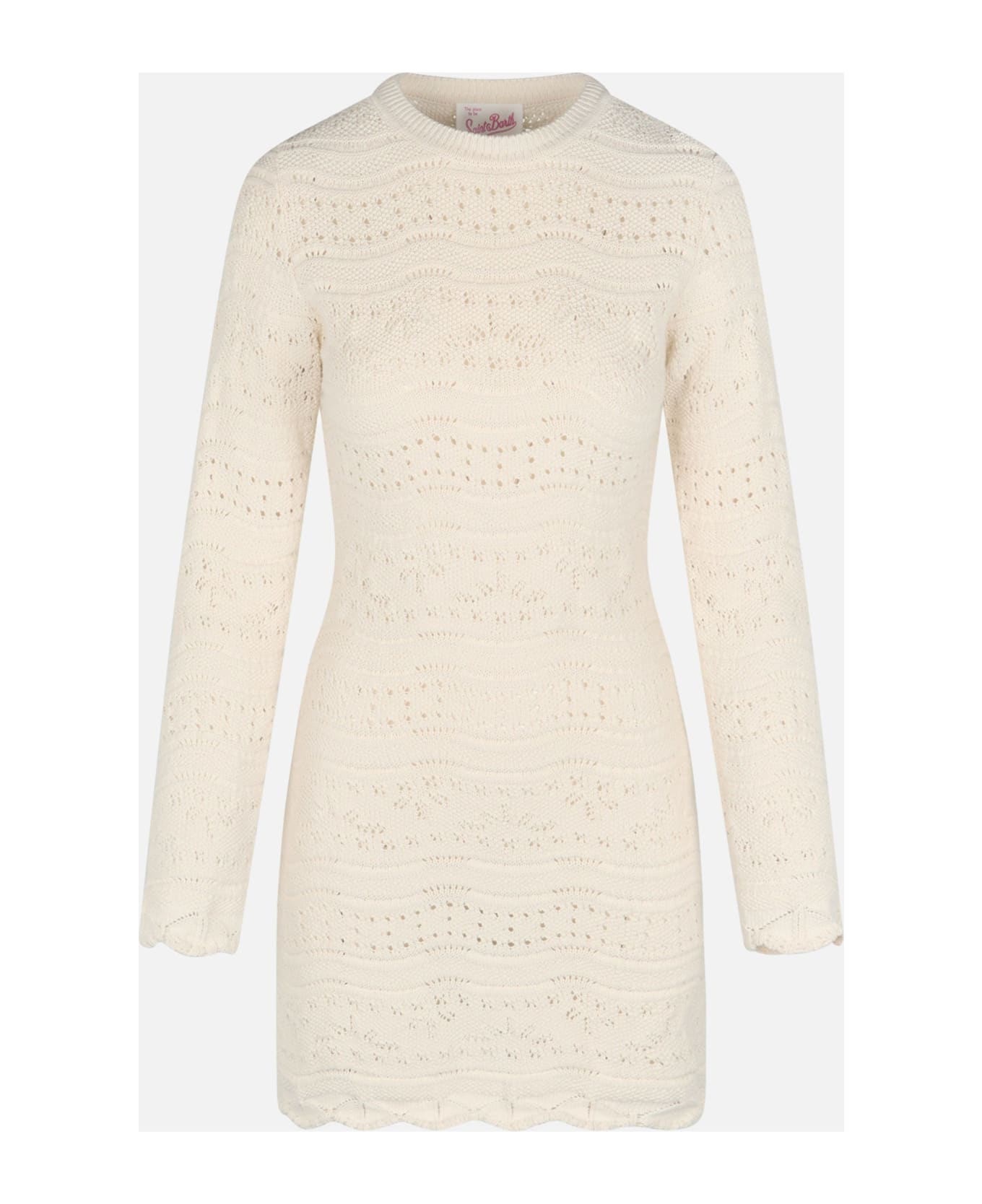 MC2 Saint Barth Woman Cotton Knit Mini Dress Imany - WHITE