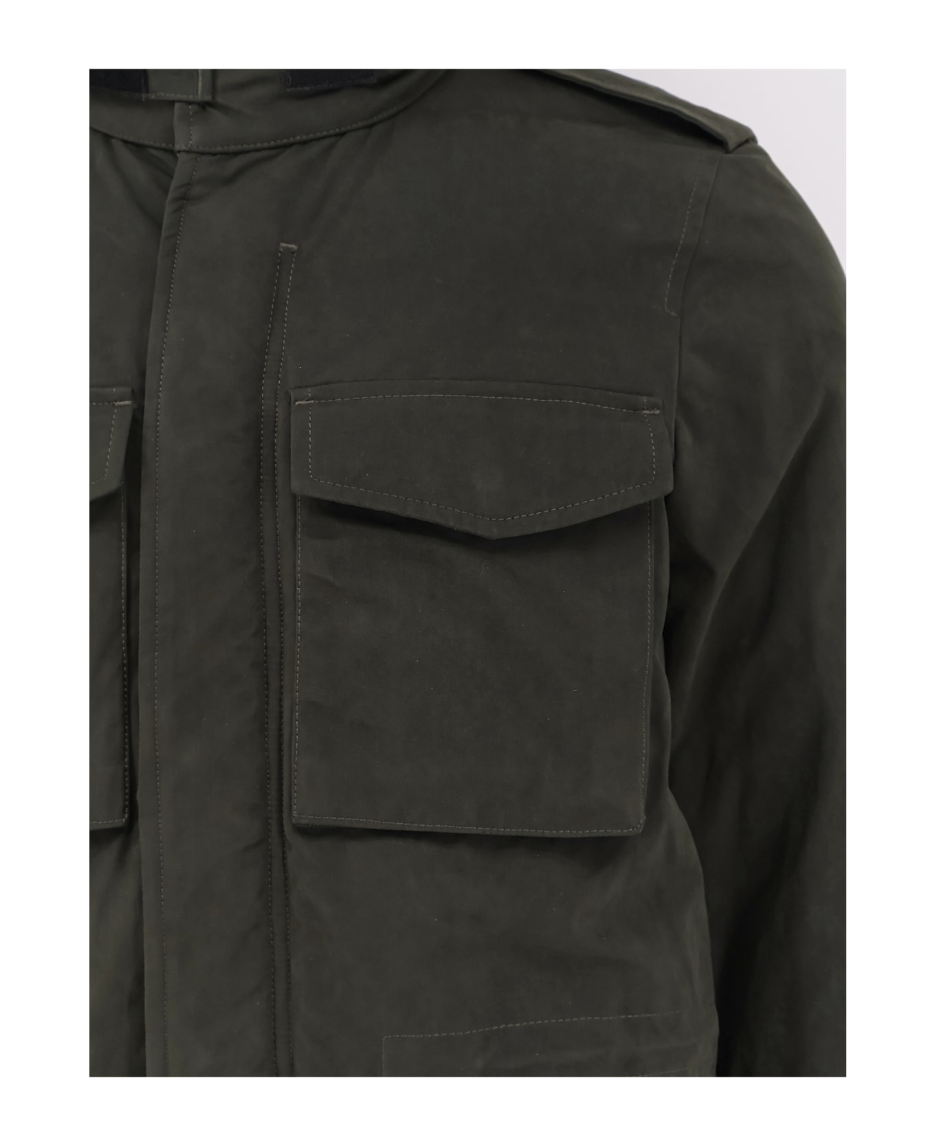 Aspesi Minifield Cotton Blend Sahariana - Green