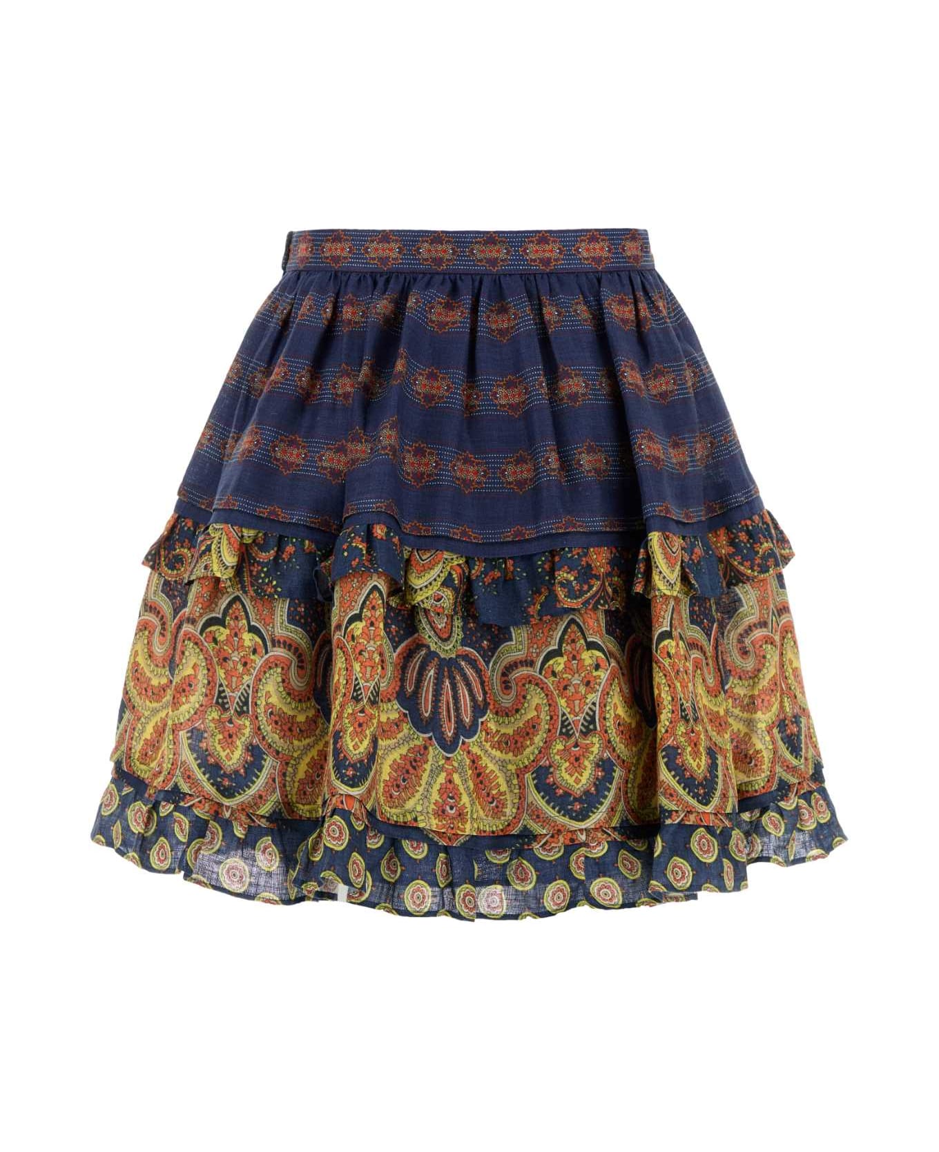 Valentino Garavani Printed Linen Skirt - INDACOMULTICOLOR