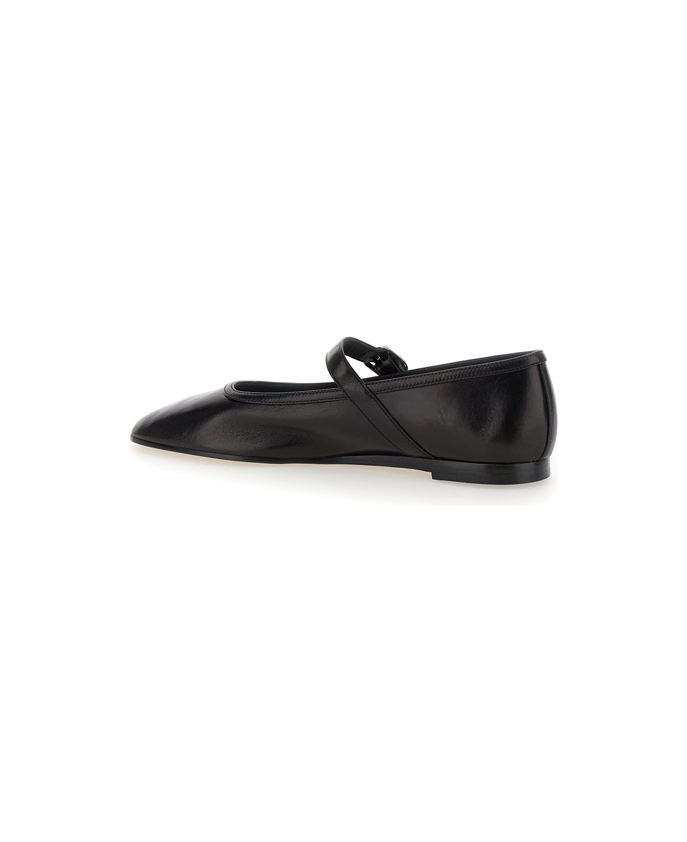 Le Monde Beryl Black Mary Jane Ballet Shoes With Strap And Buckle In Leather Woman - Black