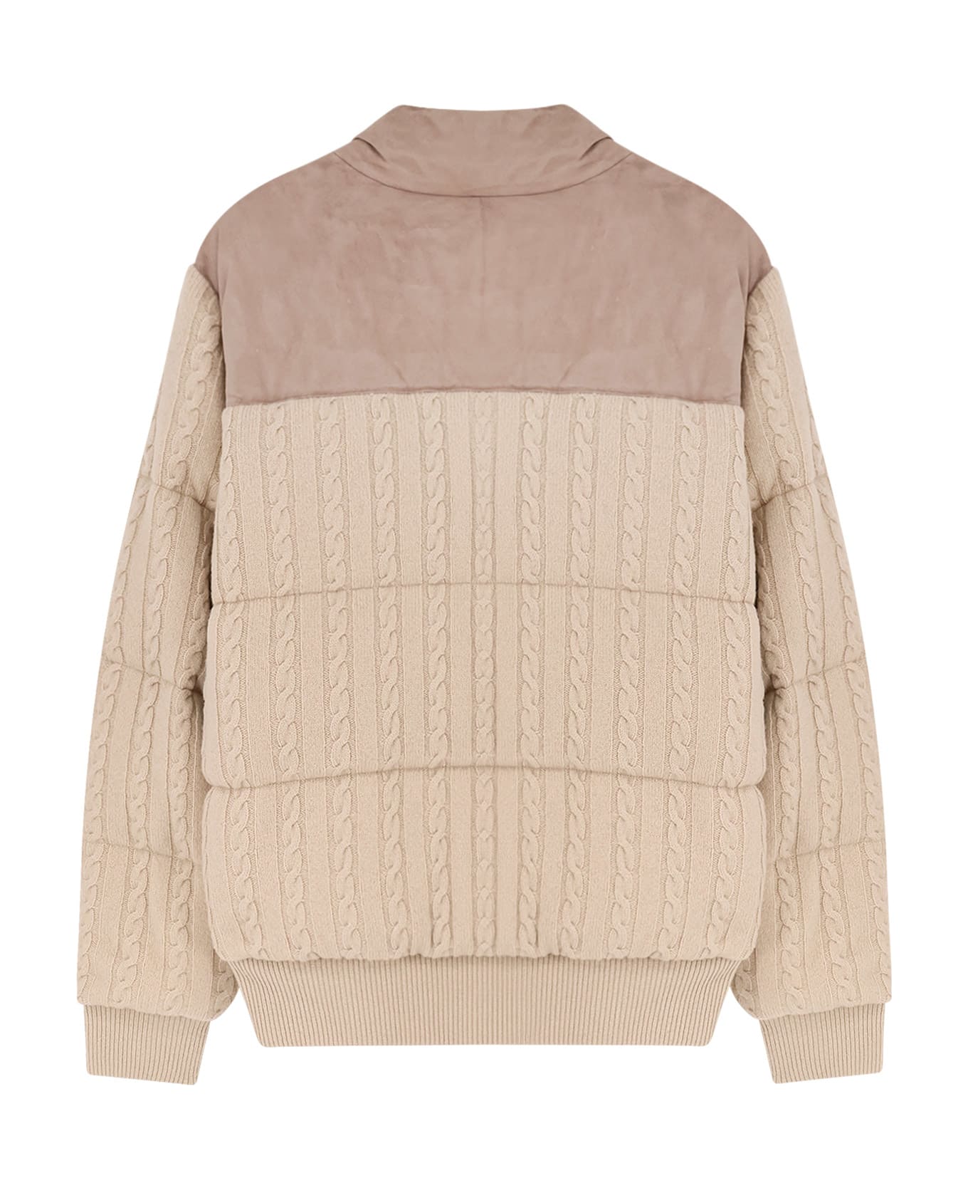 Hugo Boss Heat Virgin Wool And Cashmere Jacket With Suede Inserts - Open beige