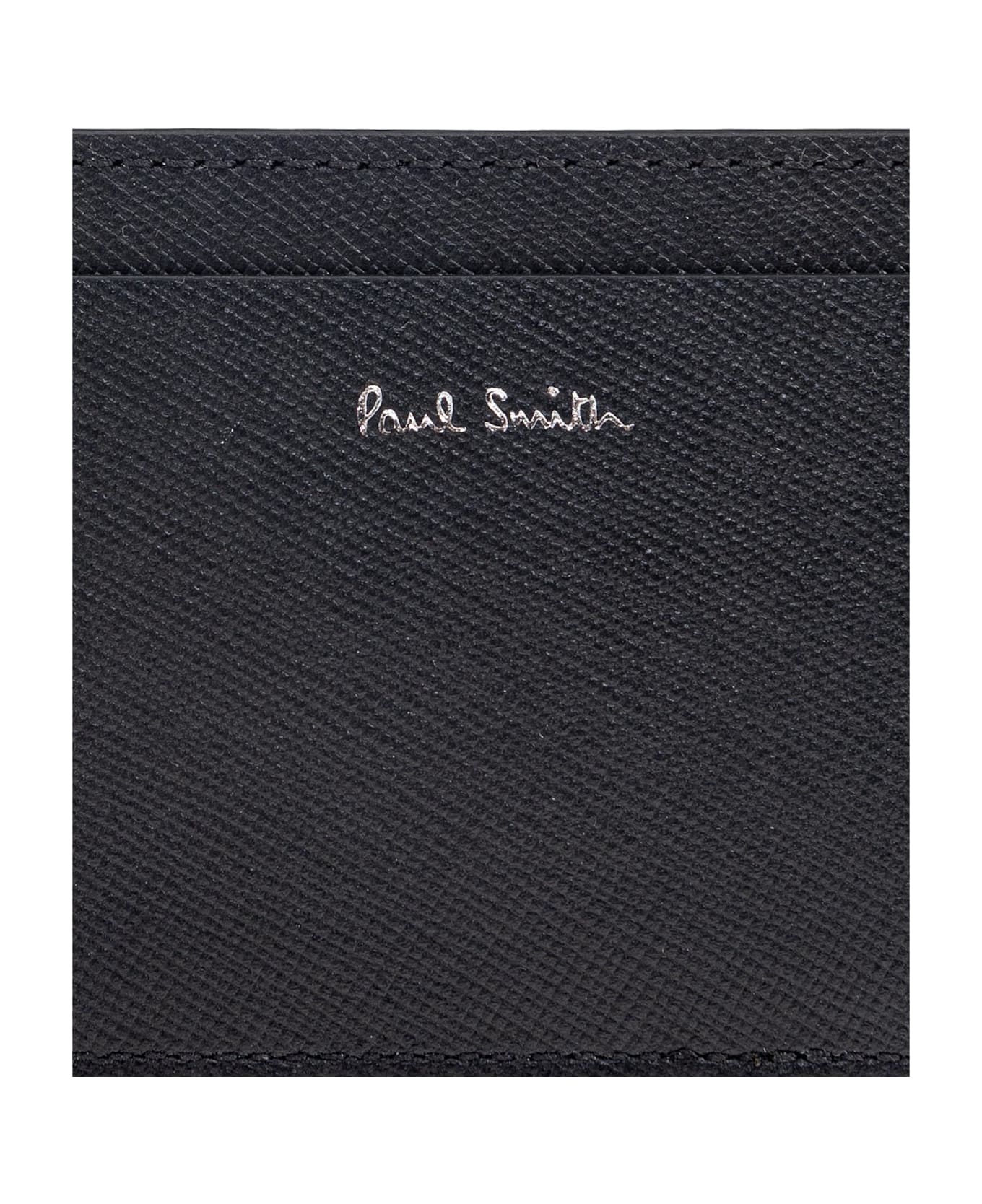 Paul Smith Leather Card Holder With Print - Black