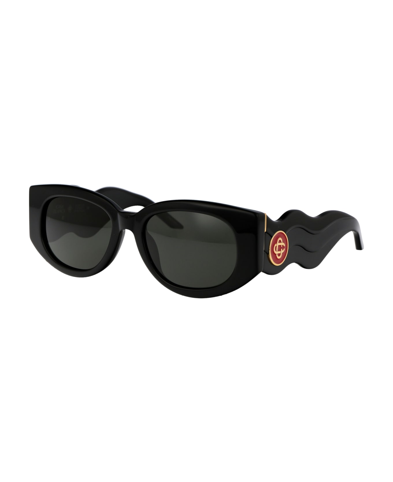 Casablanca As23-ew-020-01w Sunglasses - BLACK/YELLOW GOLD/GREY サングラス