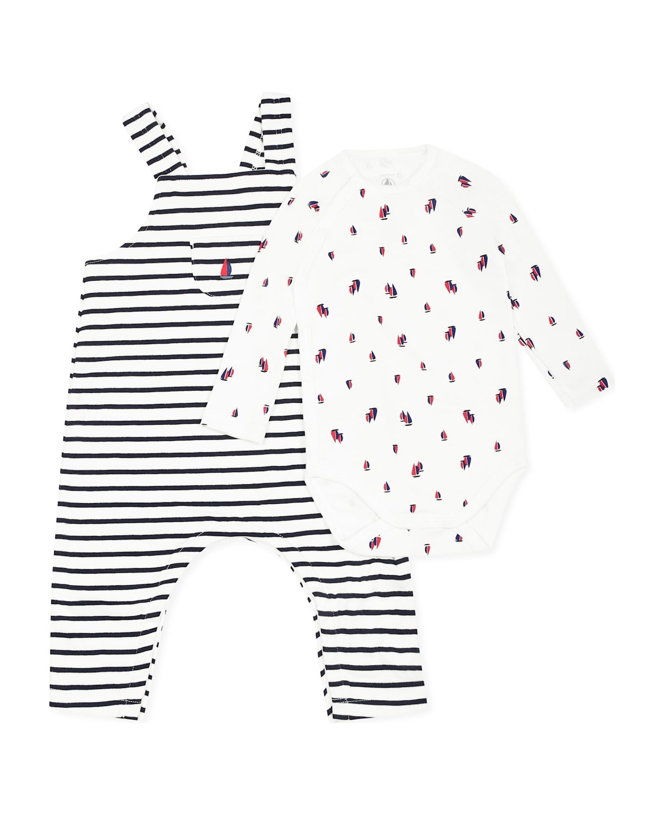 Petit Bateau Multicolor Suit For Baby Boy With Sailing Boat - Multicolor