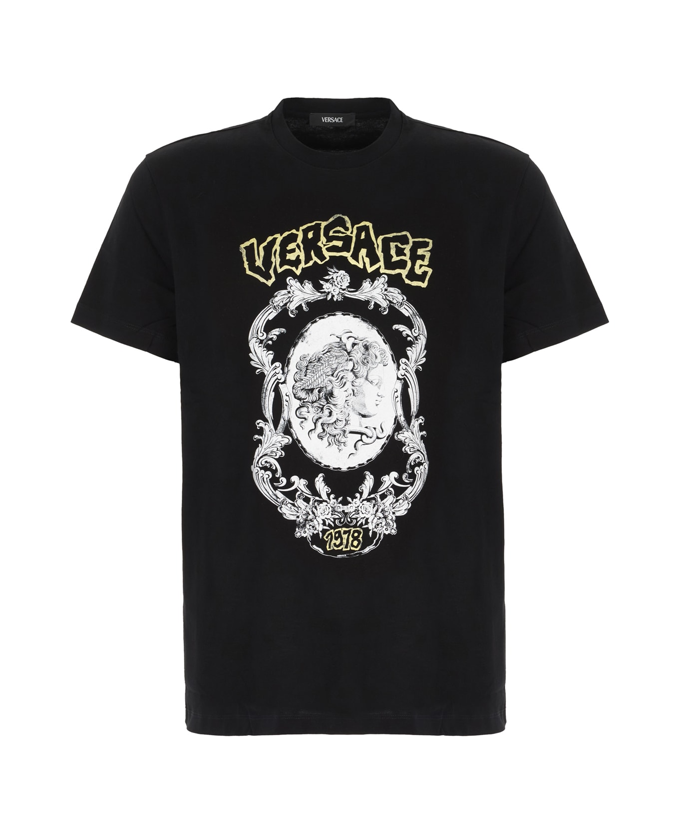 Versace Black Cotton T-shirt - BLACK