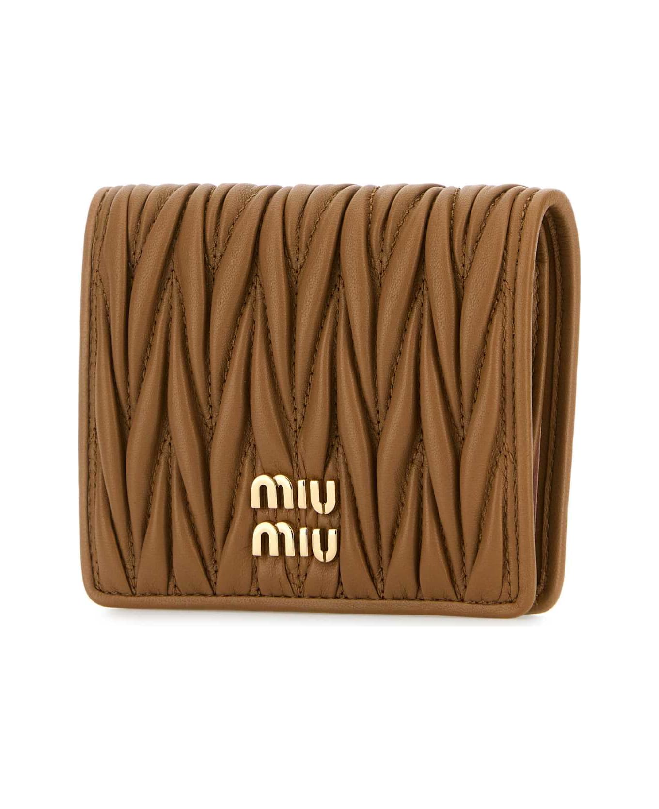 Miu Miu Camel Leather Wallet - CARAMEL