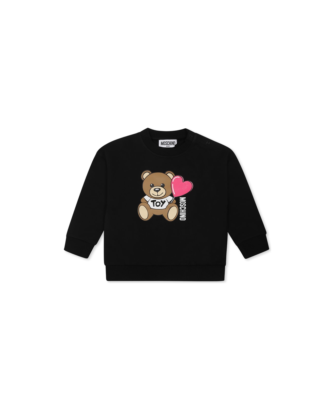 Moschino Black Sweatshirt For Baby Girl With Teddy Bear - Black