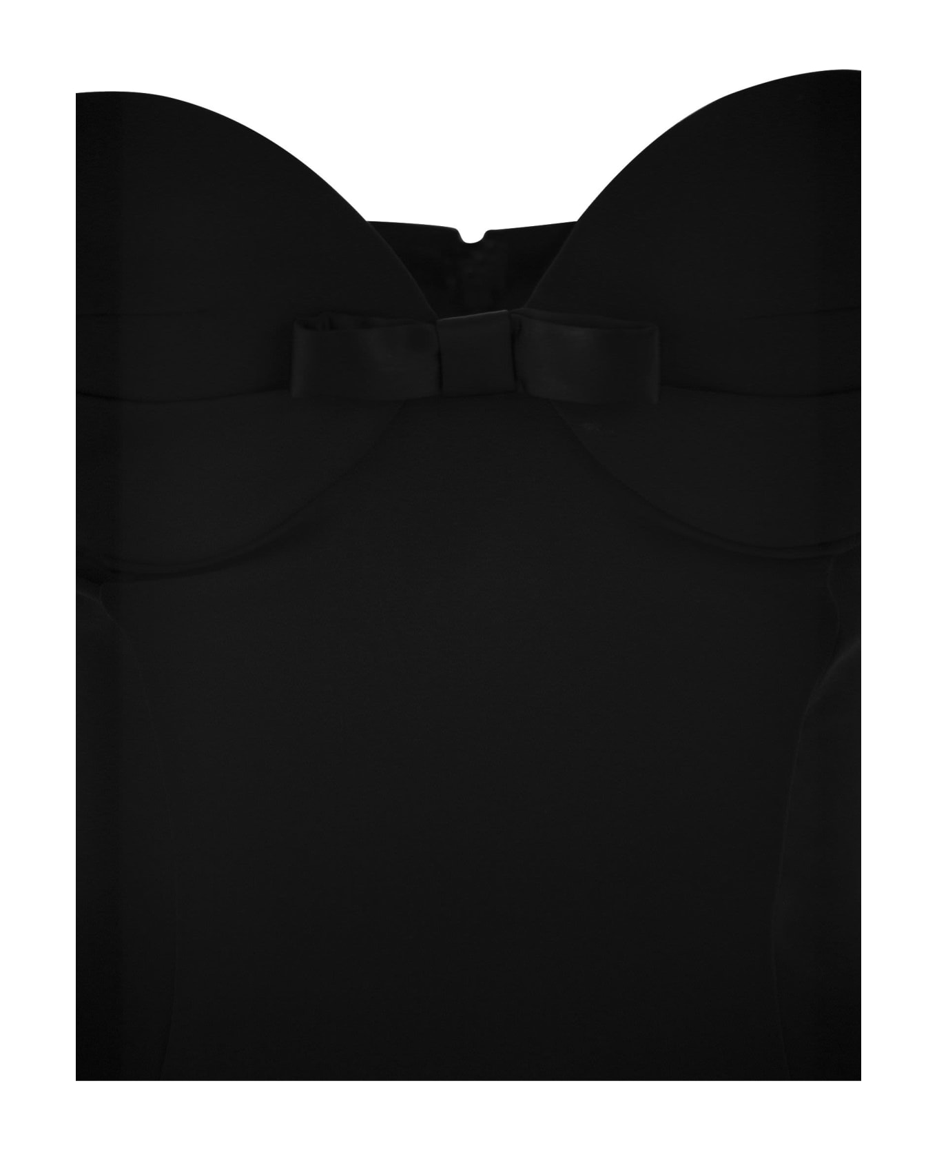 Elisabetta Franchi Midi Bow Dress - Black ワンピース＆ドレス
