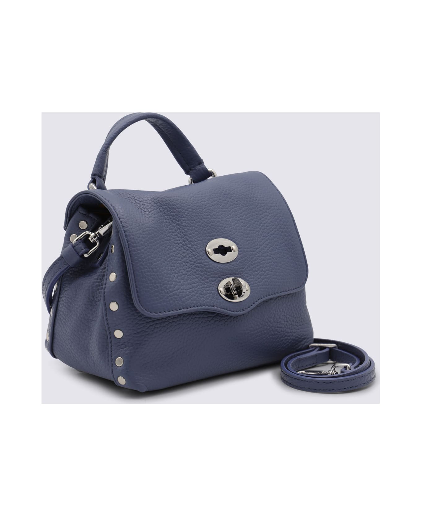 Zanellato Blue Leather Postina Baby Top Handle Bag - BLUE PAVON