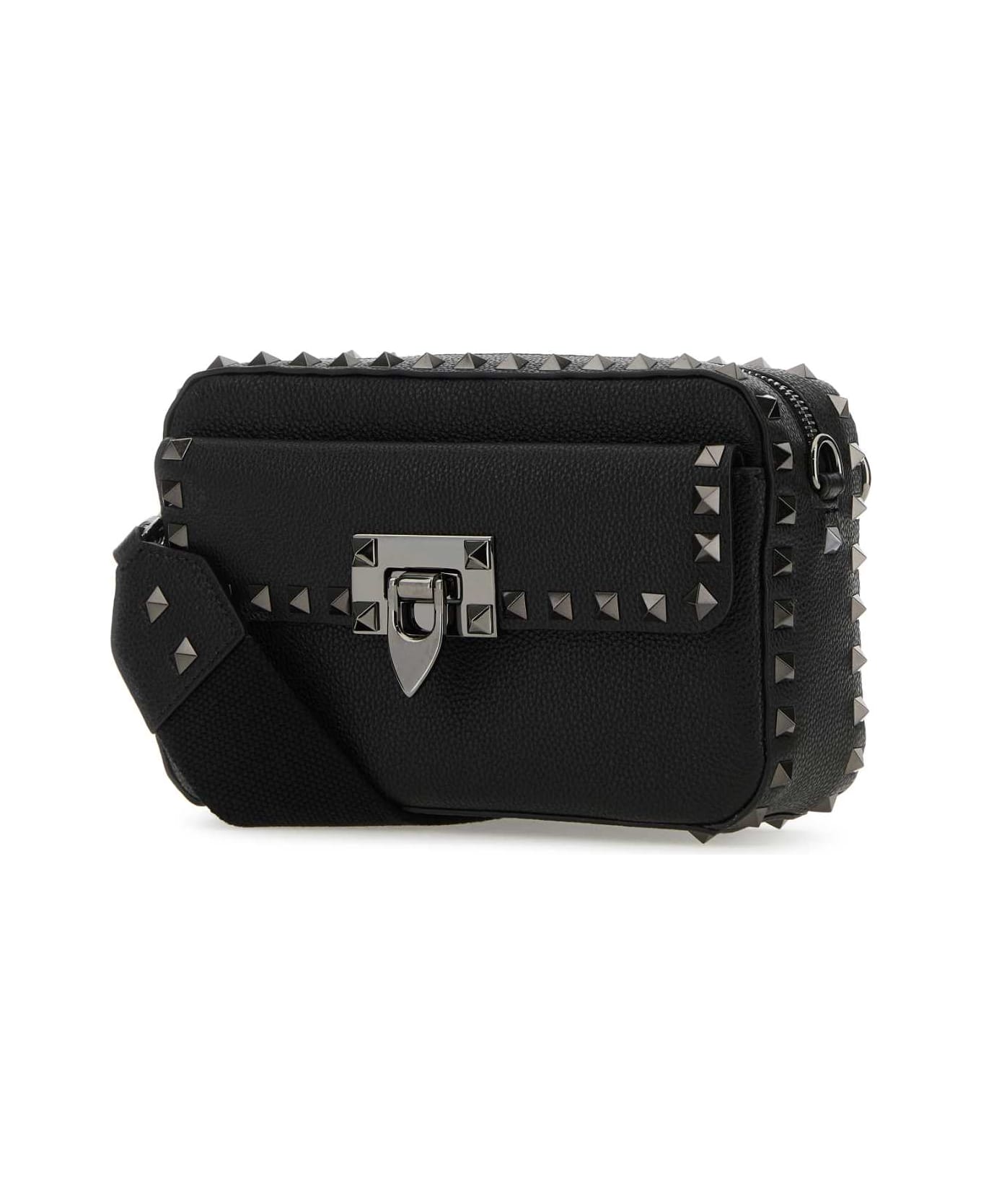Valentino Garavani Black Leather Rockstud Crossbody Bag - NERO