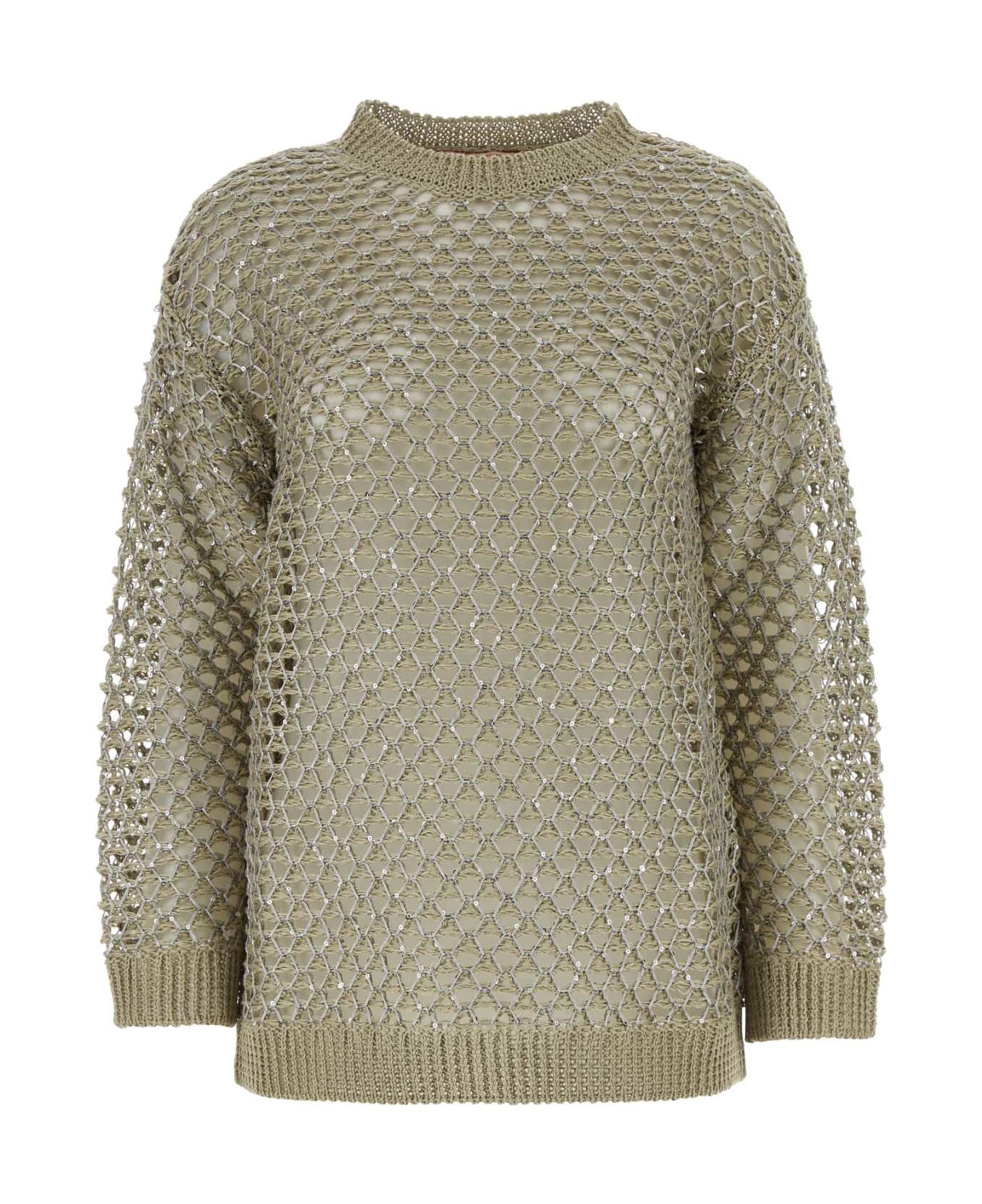 Valentino Garavani Embellished Crochet Sweater - ECRUSILVER