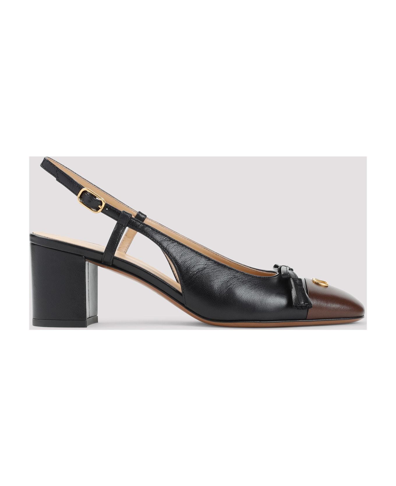 Valentino Garavani Valet Du Roi T.60 Sling Back - Bxv Nero Light Coffee