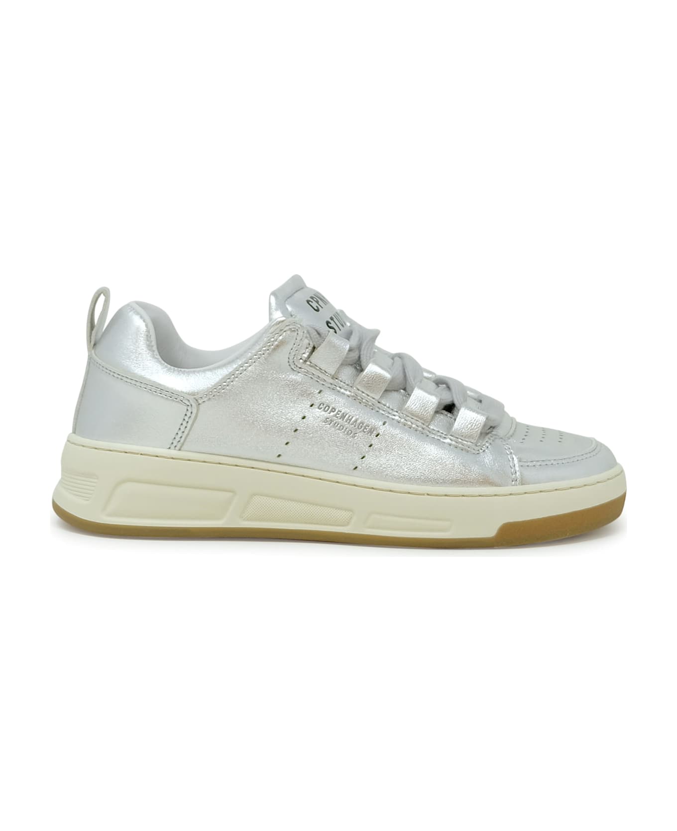 Copenhagen Silver Leather Sneakers - SILVER