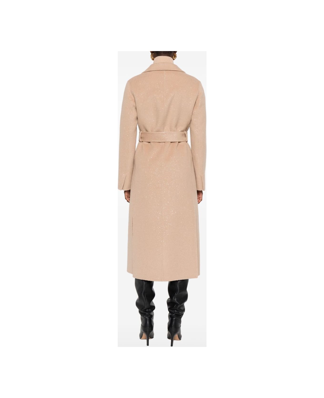 Ermanno Firenze Belted Long Coat - Dove Grey