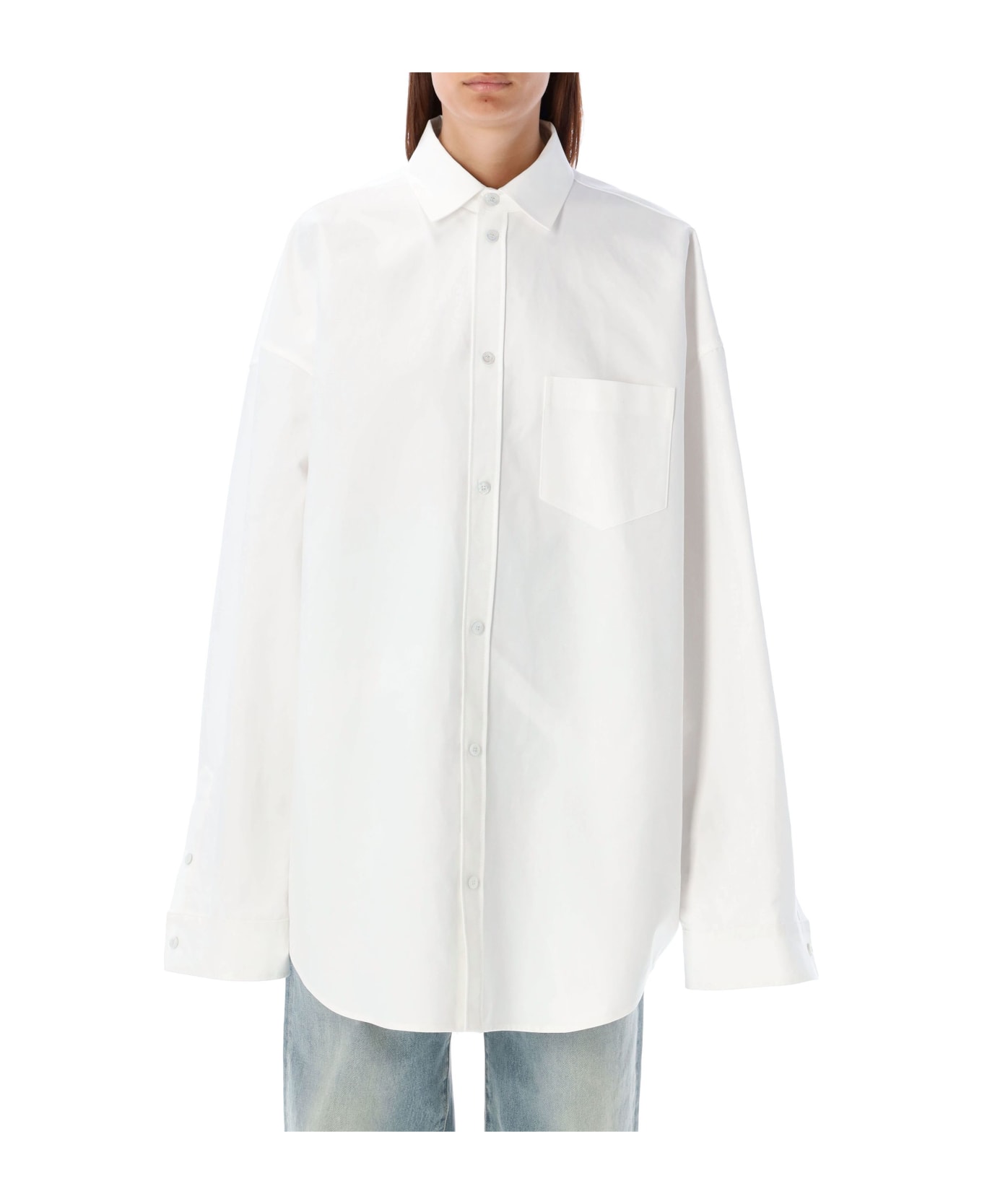 Balenciaga Overshirt Dress - WHITE