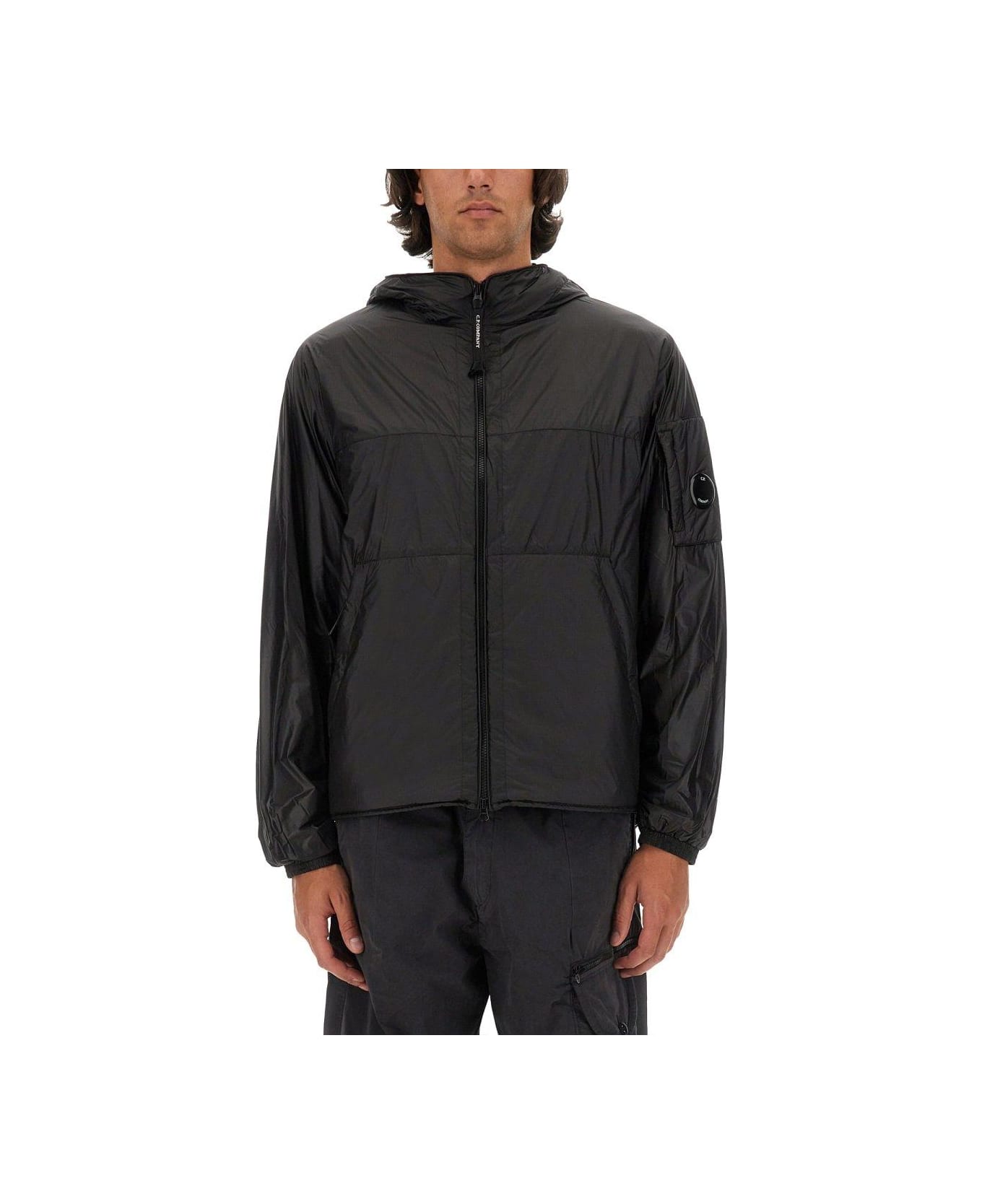 C.P. Company Nada Shell Zipped Hooded Jacket - BLACK