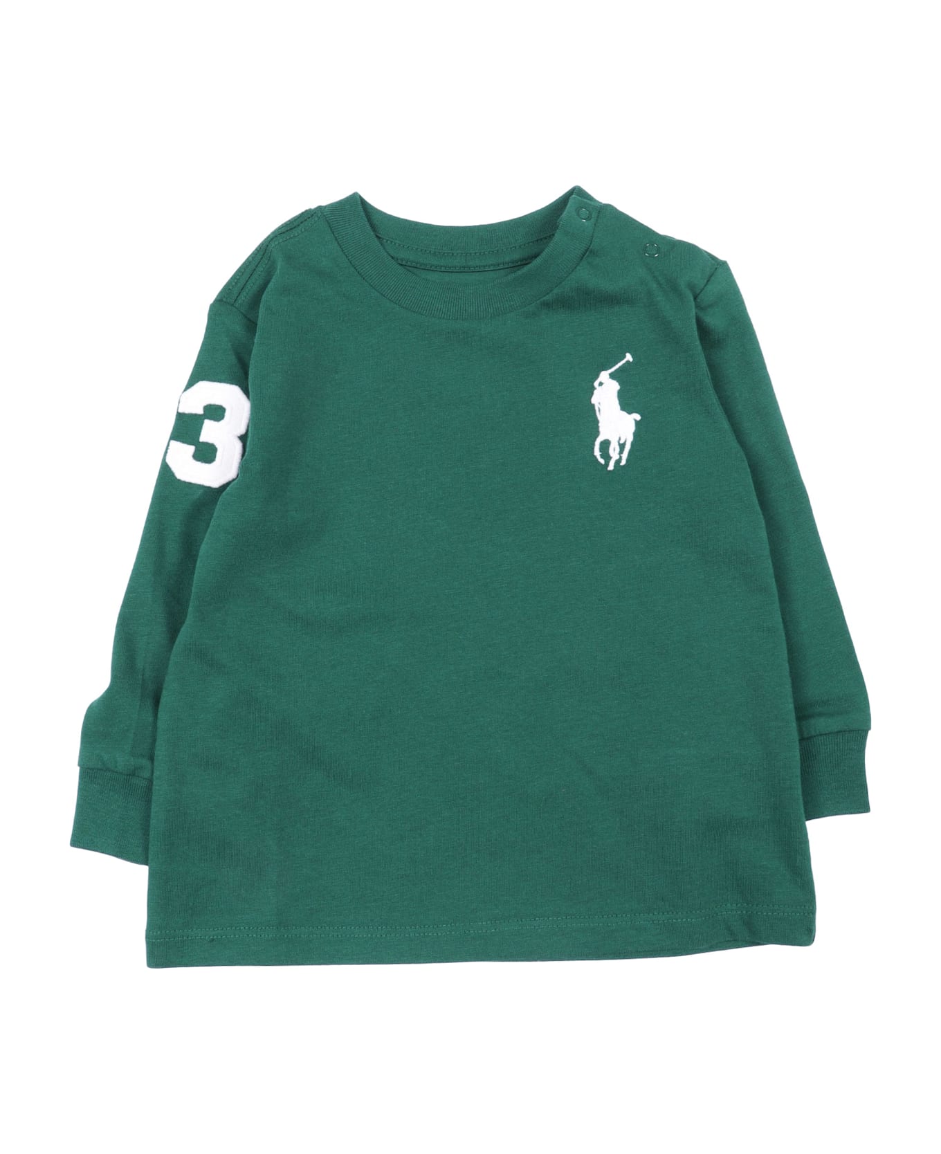 Polo Ralph Lauren Ls Cn-knit Shirts-t-shirt - GREEN