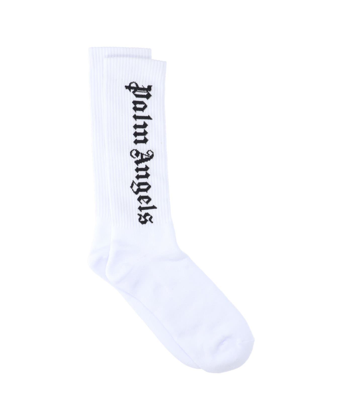Palm Angels White Sock With Logo - White