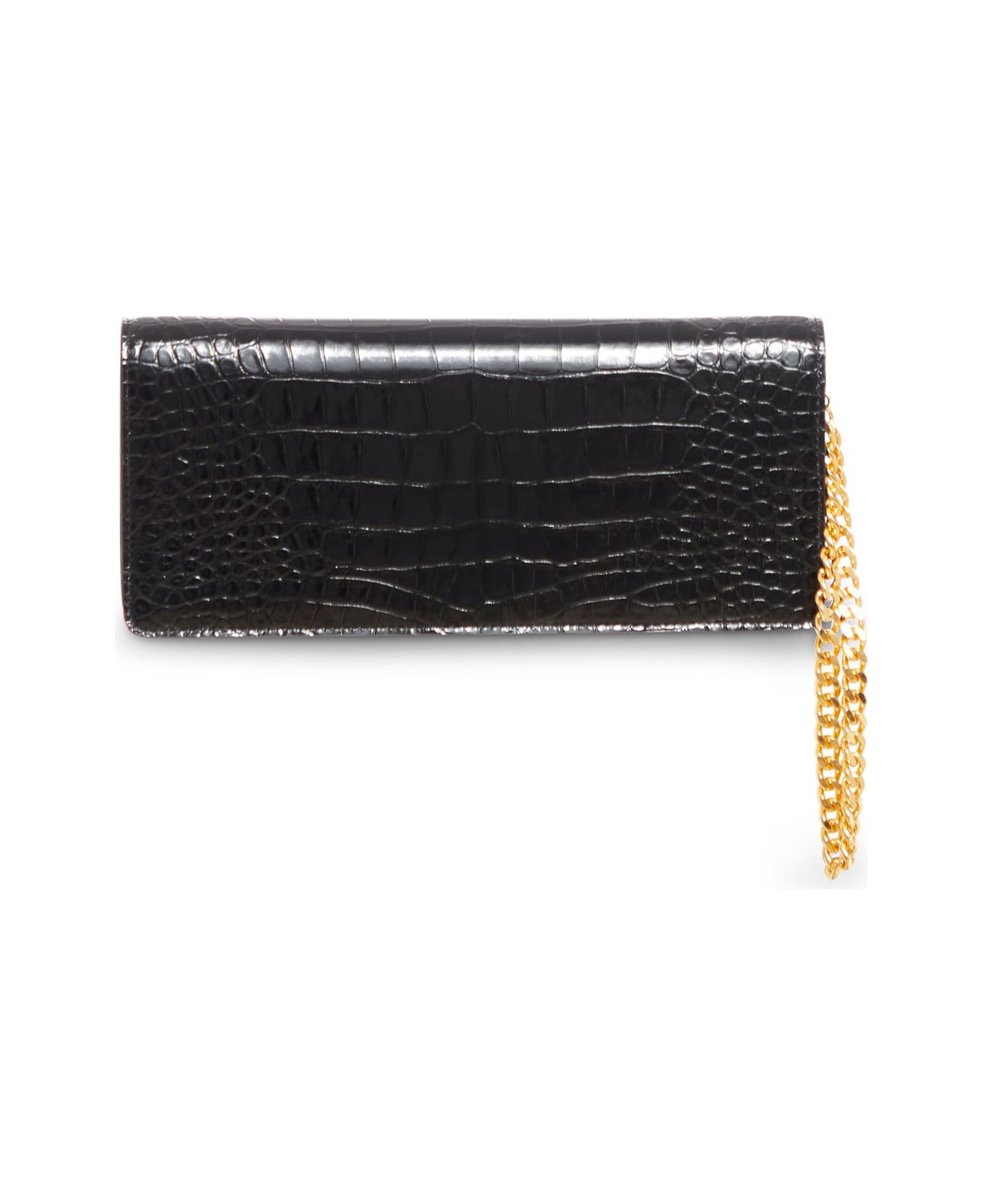 Tom Ford Logo Plaque Evening Clutch Bag - BLACK