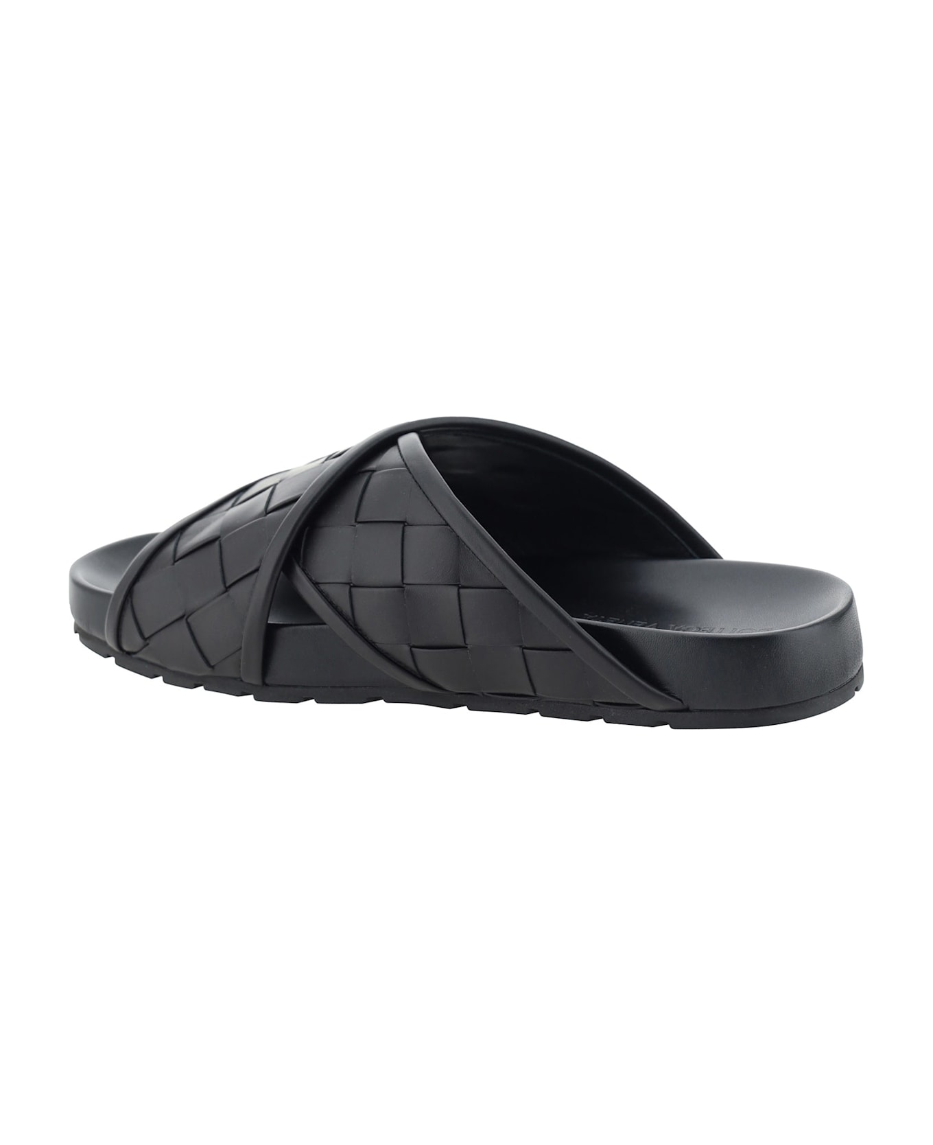 Bottega Veneta Intrecciato Leather Sandals - Black