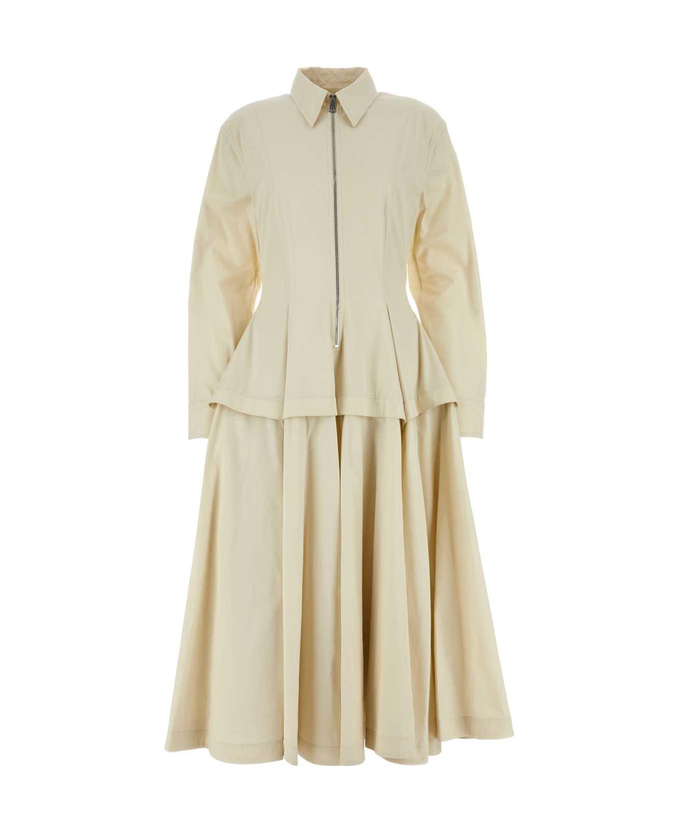 Bottega Veneta Sand Cotton Blend Shirt Dress - SABBIA