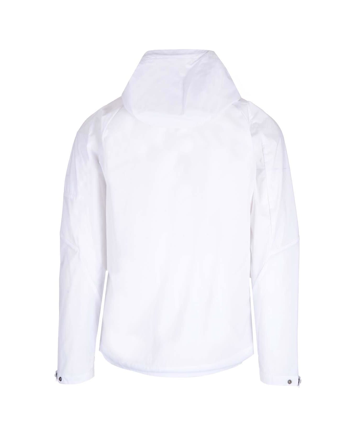 C.P. Company Logo Plaque Hooded Jacket - Bianco