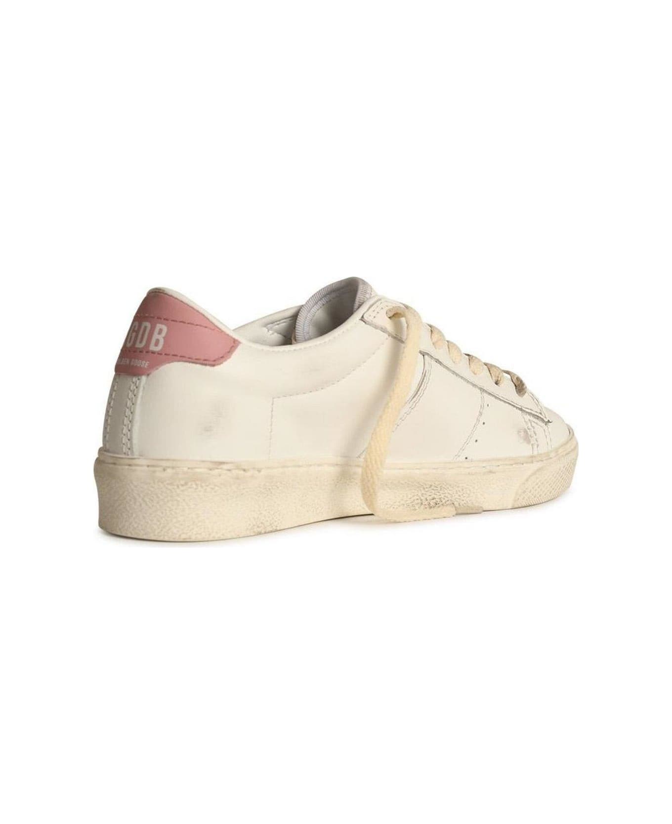 Golden Goose Matchstar Lowtop Sneakers - OPTIC WHITE ANTIQUE PINK