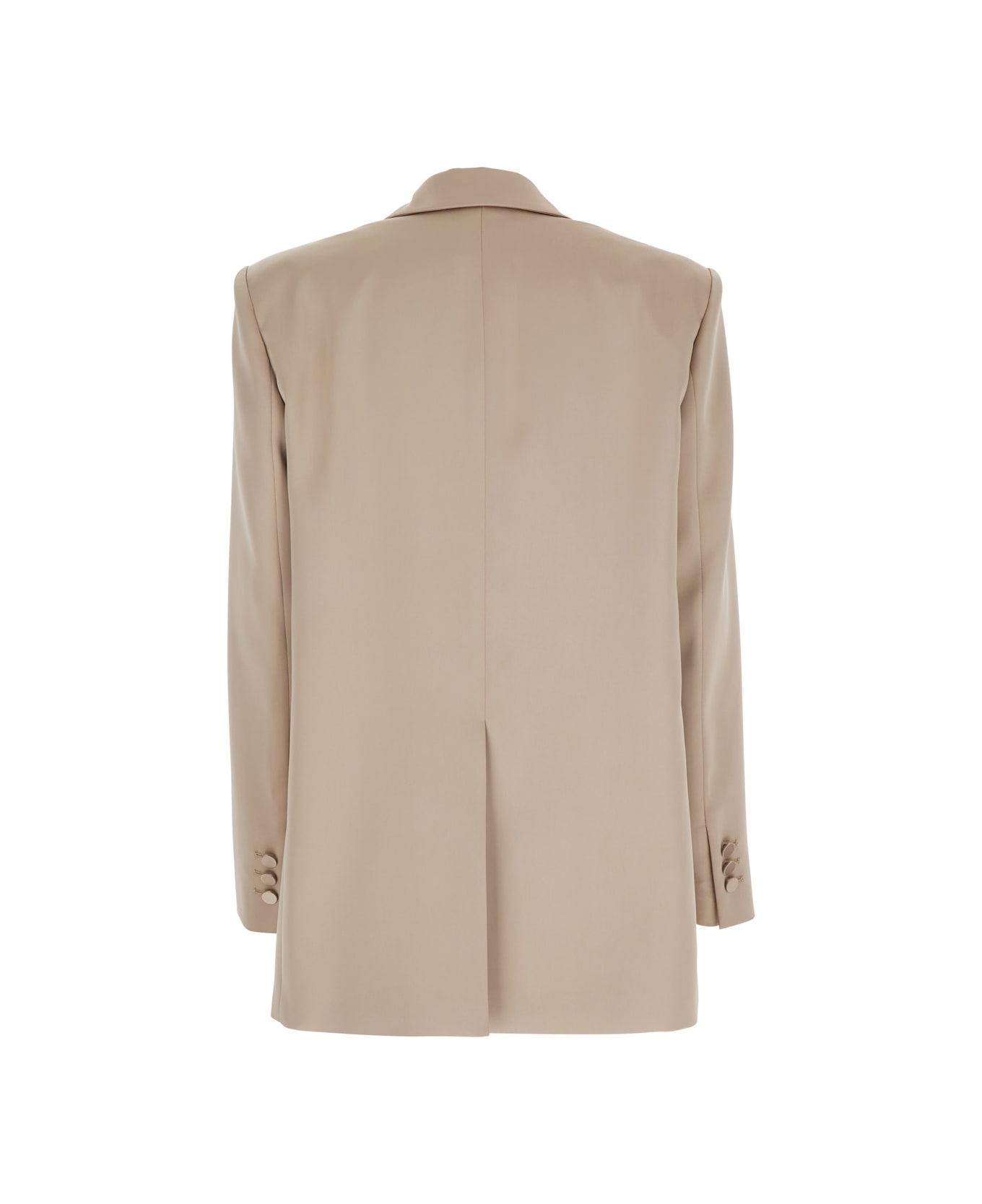 The Andamane 
guia
 Beige Single-breasted Jacket With Notched Revers And Shoulder Pads In Wool Blend Stretch Woman - Beige