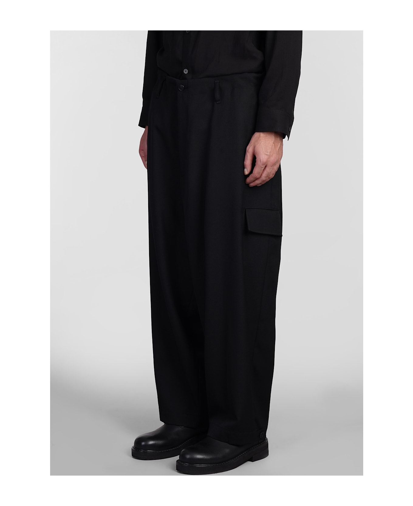 Yohji Yamamoto Pants In Black Wool - black