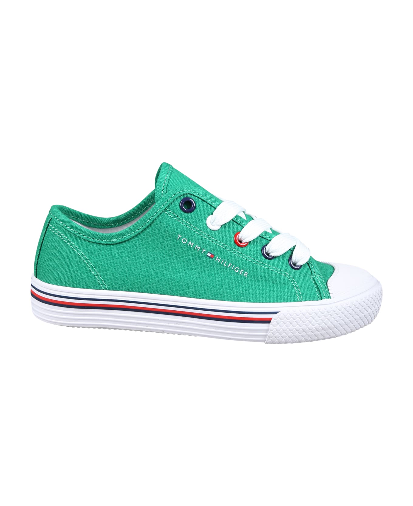 Tommy Hilfiger Green Sneakers For Kids With Logo - Green シューズ