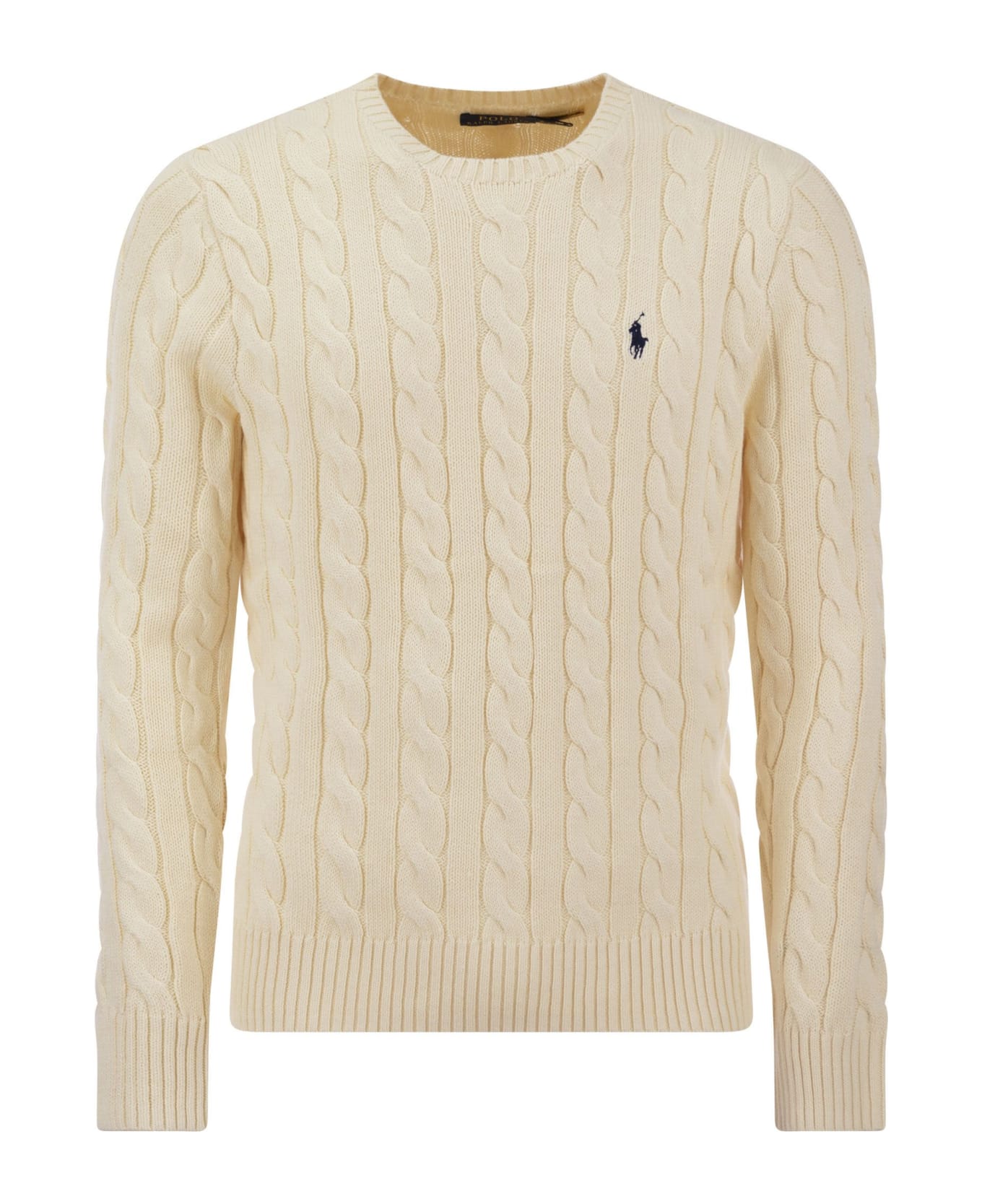 Polo Ralph Lauren Ivory Cotton Sweater - Cream ニットウェア