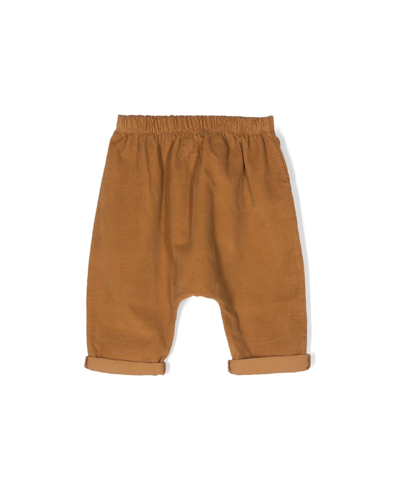 Teddy & Minou Ribbed Trousers With Drawstring - Brown