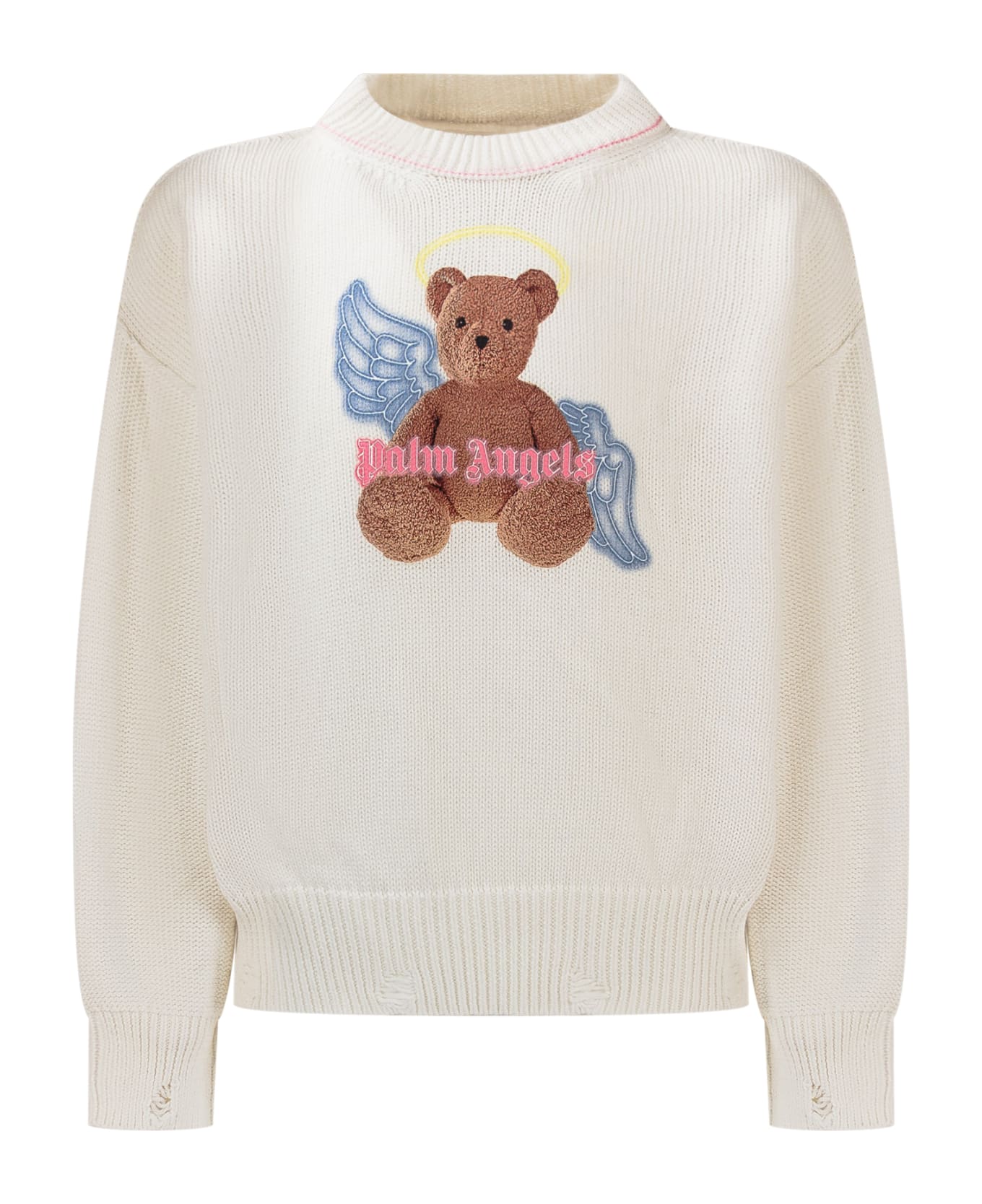 Palm Angels Bear Angel Sweater - OFF WHITE BROWN