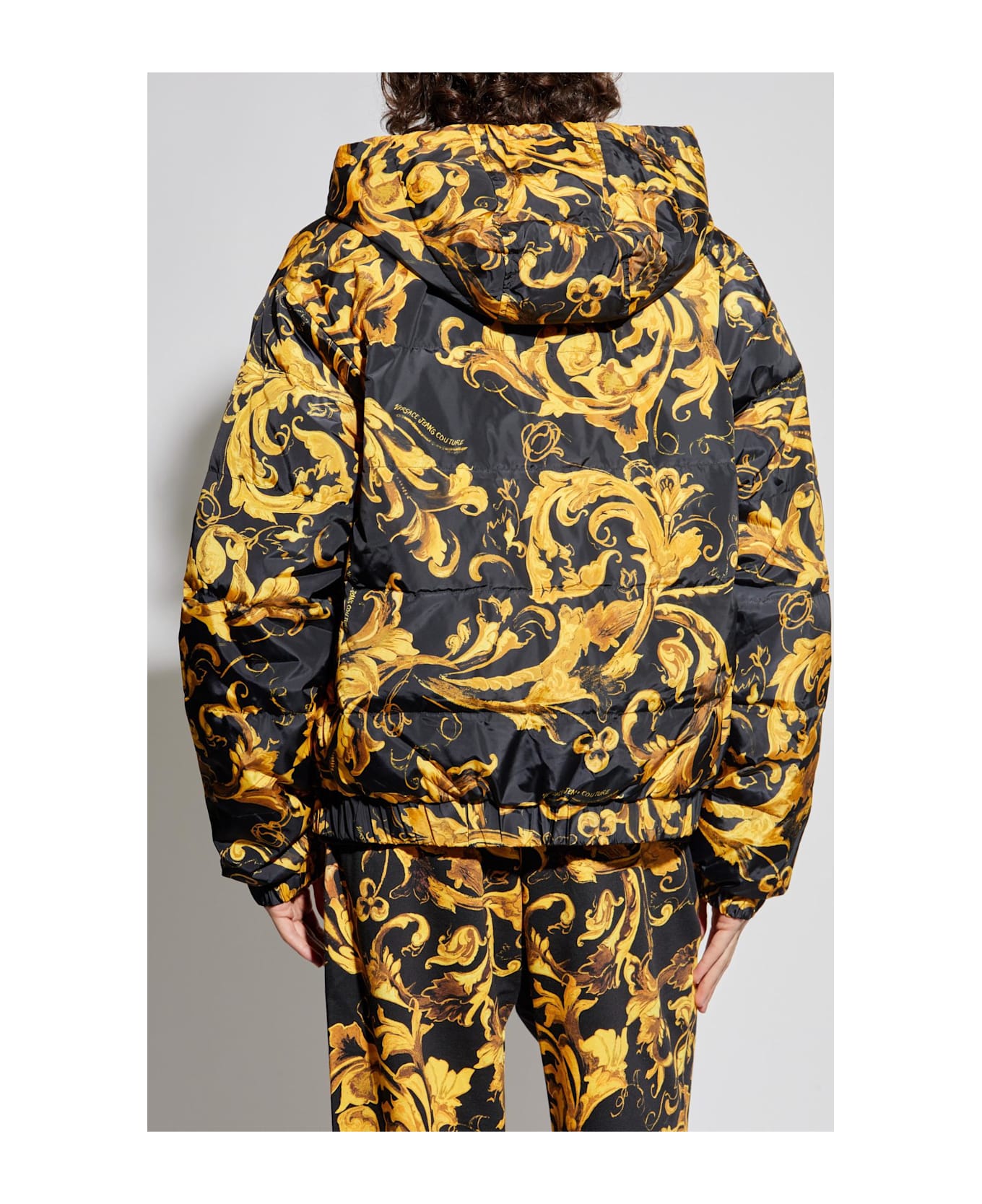 Versace Jeans Couture Reversible Jacket With Detachable Hood - BLACK/GOLD