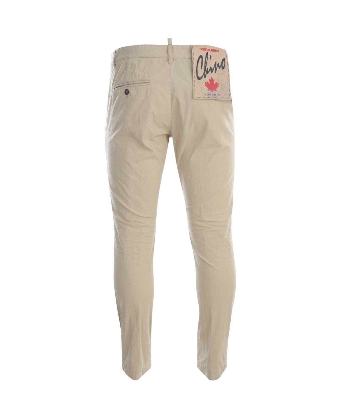 Dsquared2 Straight-leg Ribbed Trousers - Beige ボトムス