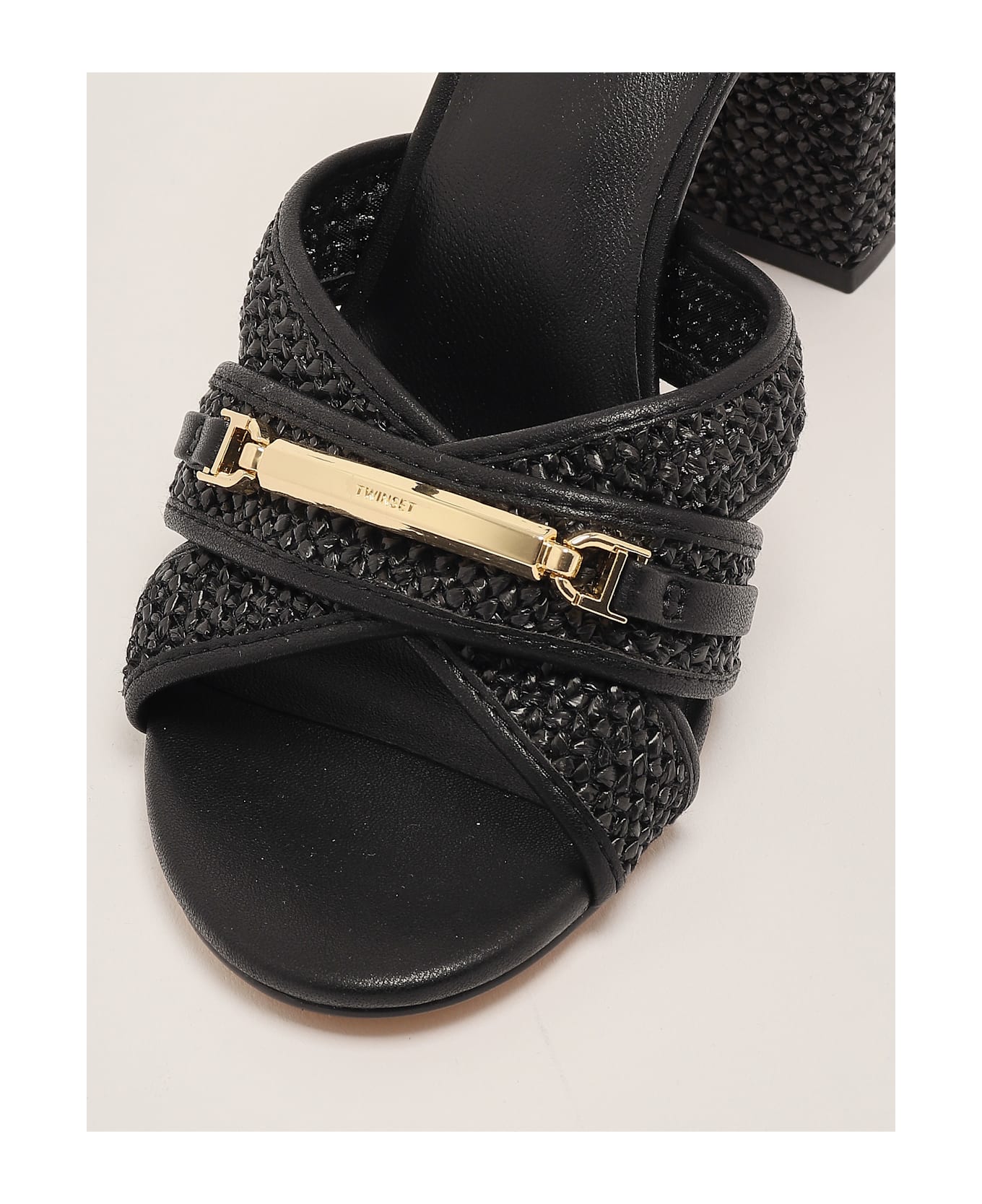 TwinSet Paglia Sandal - NERO