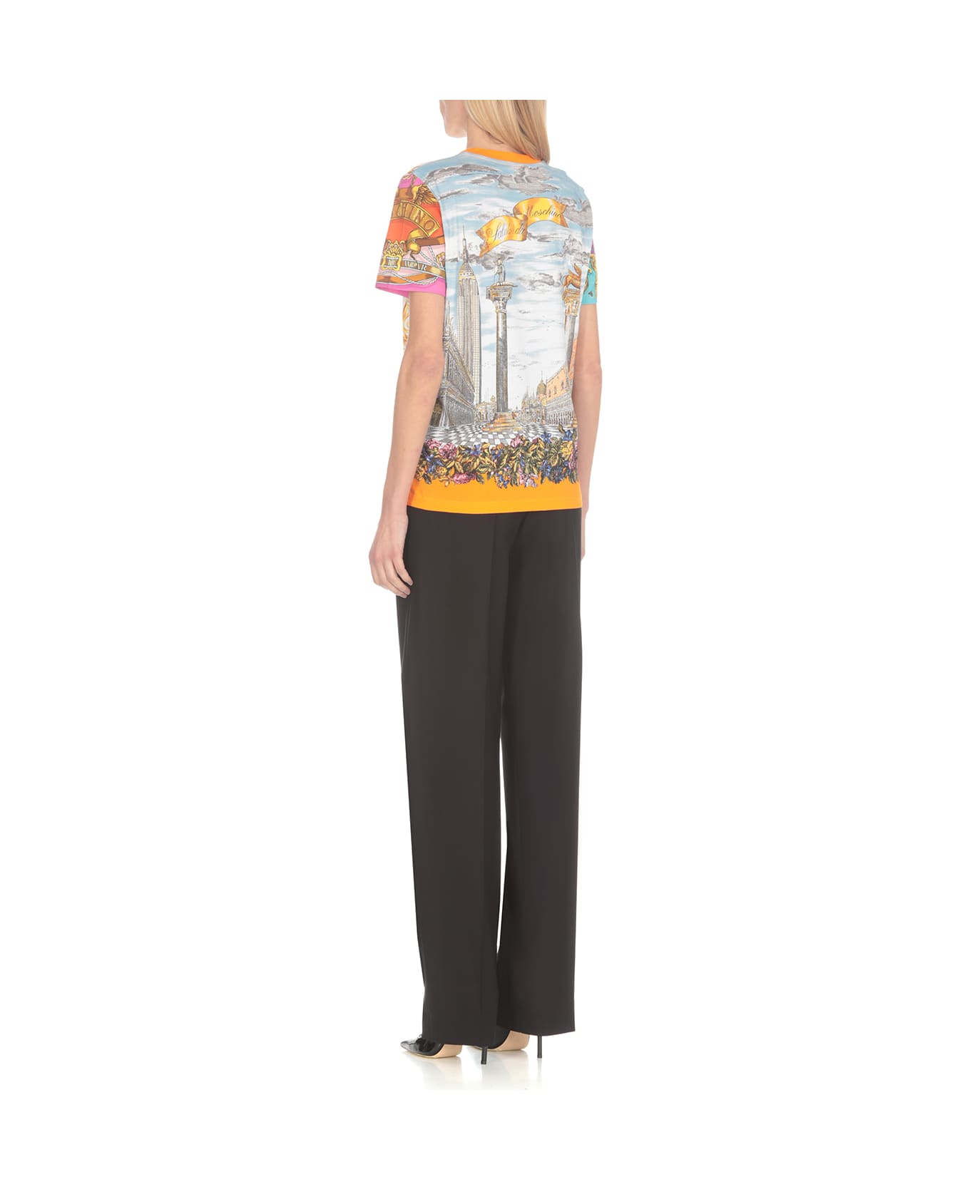 Moschino T-shirt With Scarf Print - MultiColour