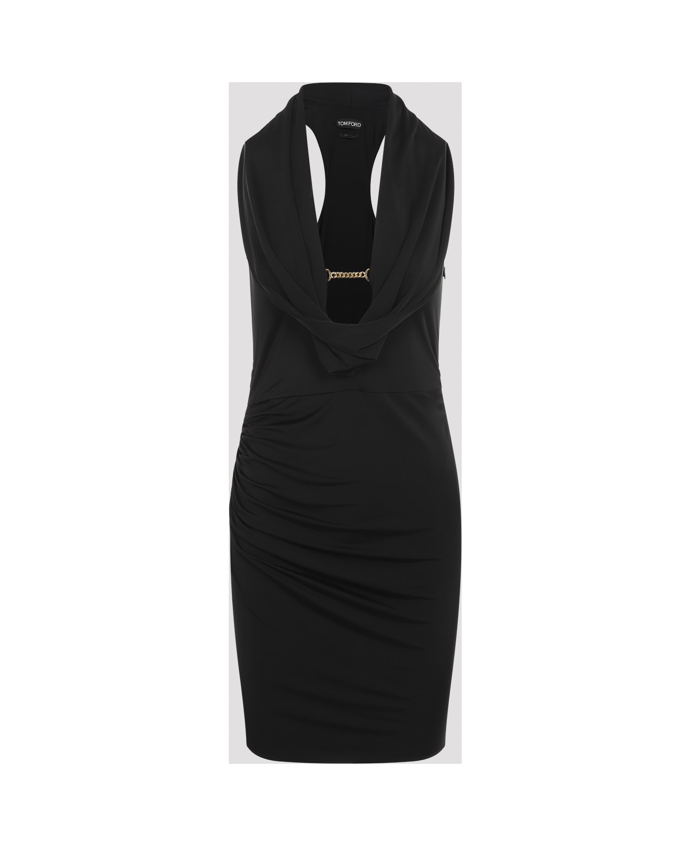 Tom Ford Draped Cocktail Mini Dress - Black