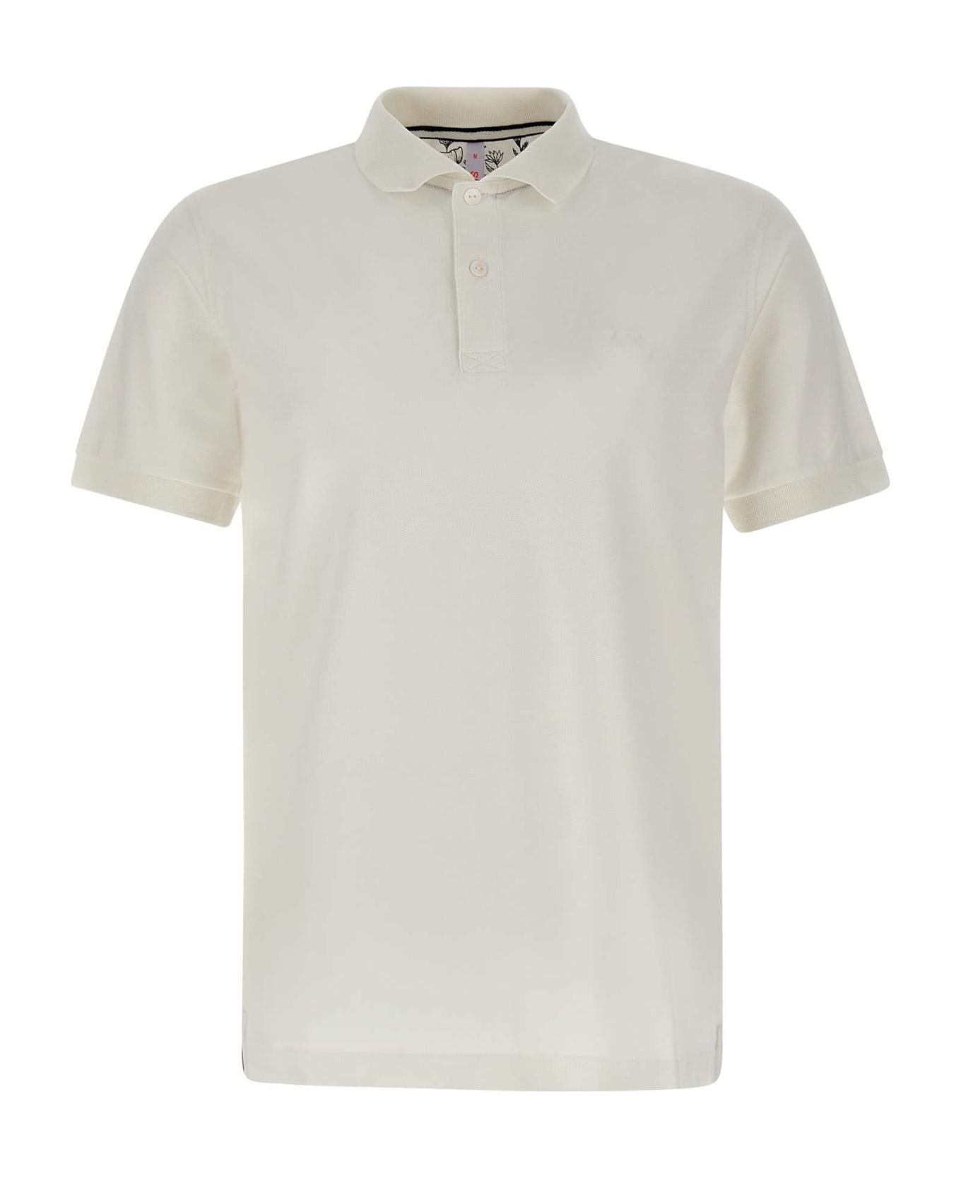 Sun 68 "cold Garment Dye" Polo Shirt Cotton - WHITE