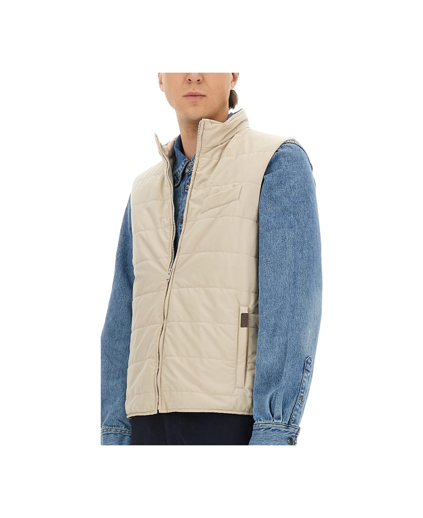 Fay Quilted Vest - BEIGE
