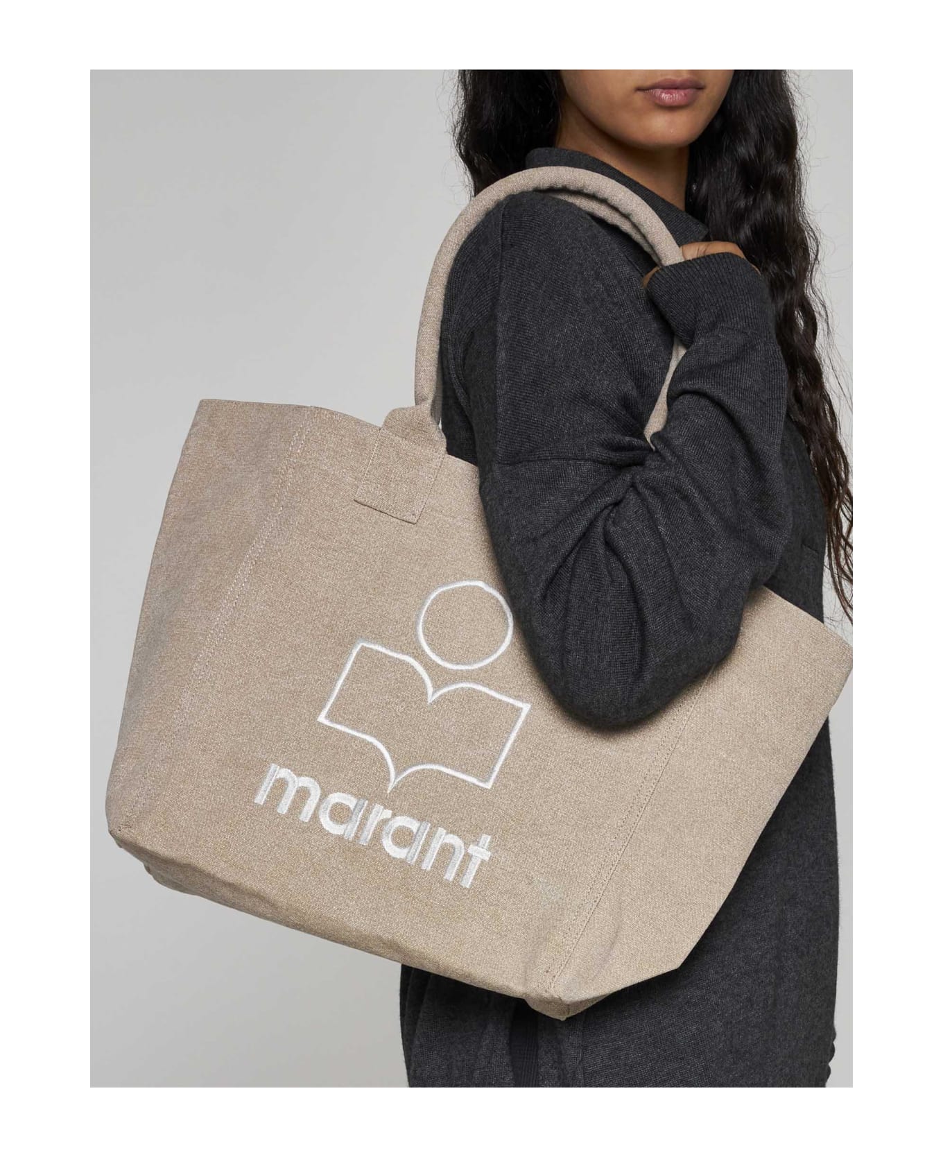 Isabel Marant Yenky Cotton Small Tote Bag - BEIGE