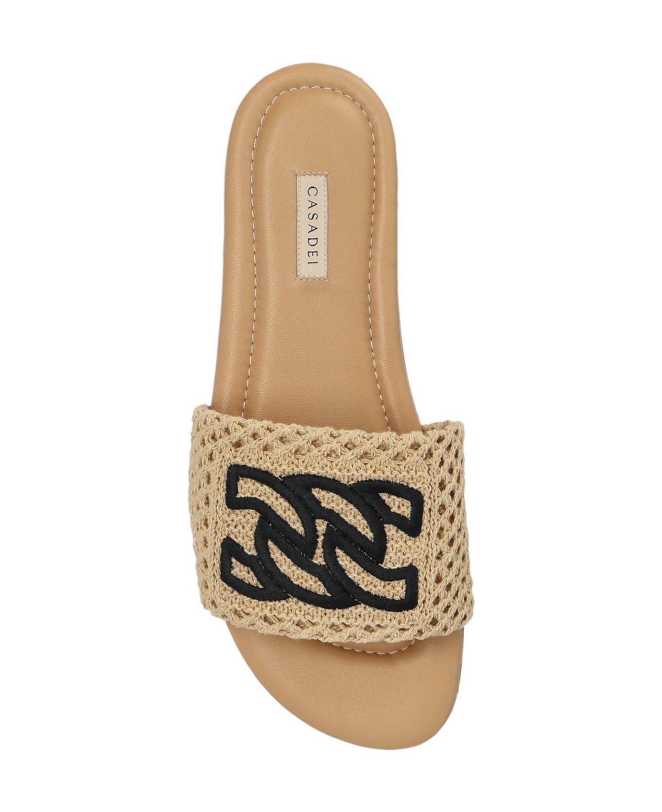 Casadei Positano Flat Slides - Beige
